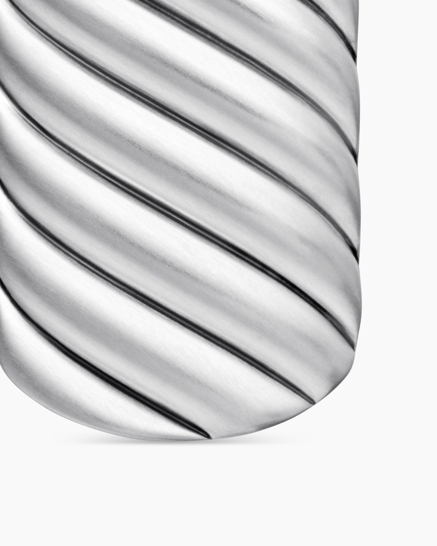 Sculpted Cable Tag in Sterling Silver, 27mm - Image 5