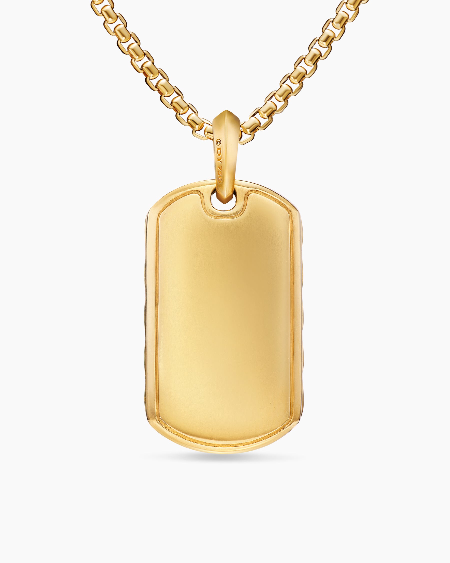 Sculpted Cable Tag in 18K Yellow Gold, 35mm - Image 4