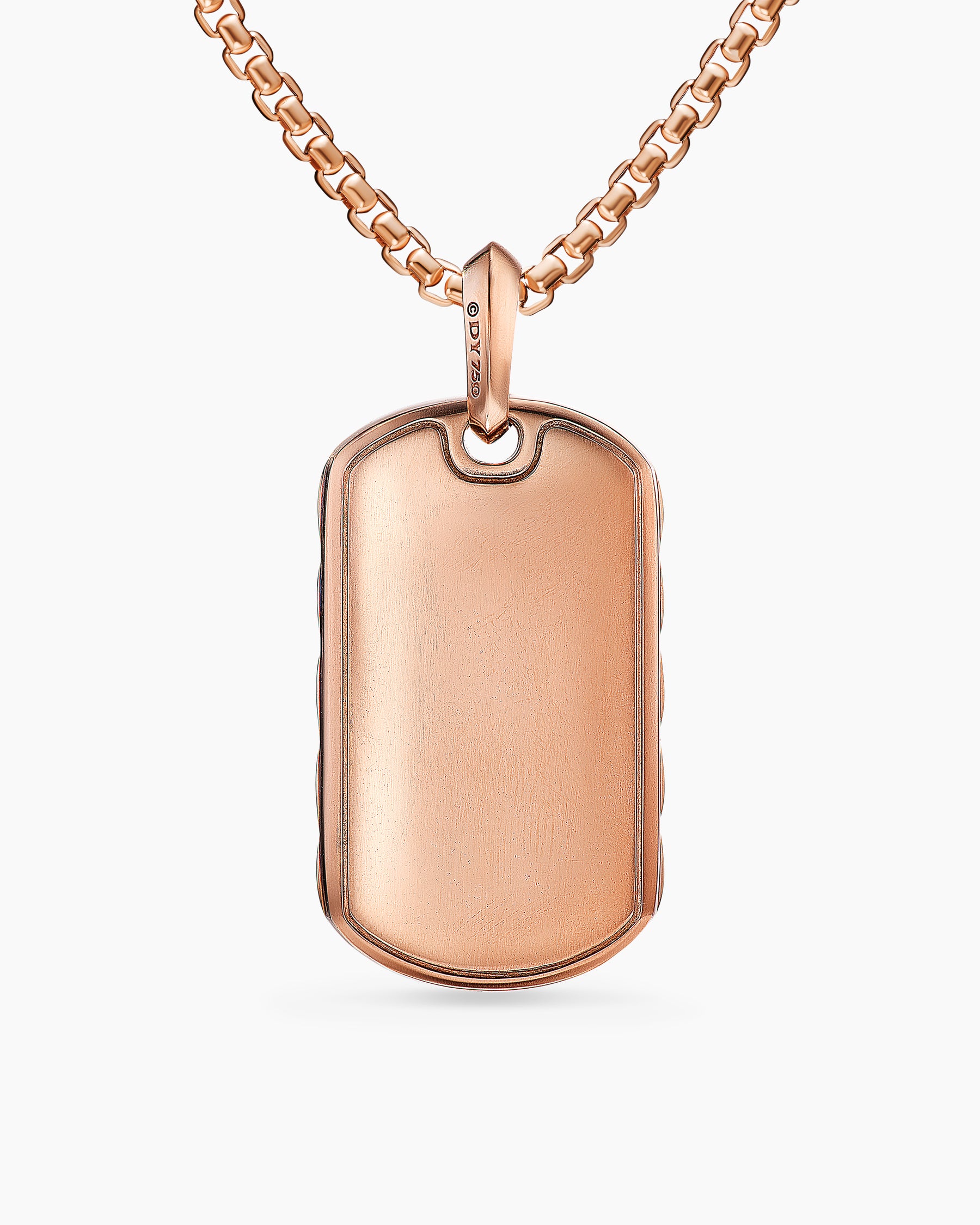 Sculpted Cable Tag in 18K Rose Gold, 35mm - Image 4