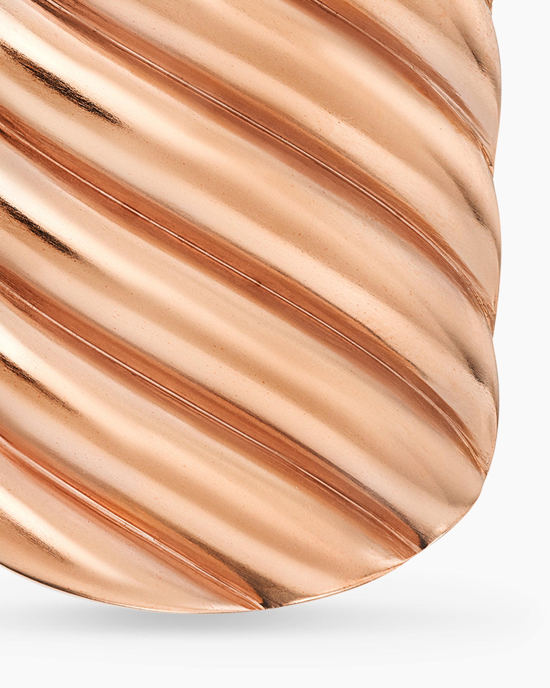 Sculpted Cable Tag in 18K Rose Gold, 35mm - Image 5