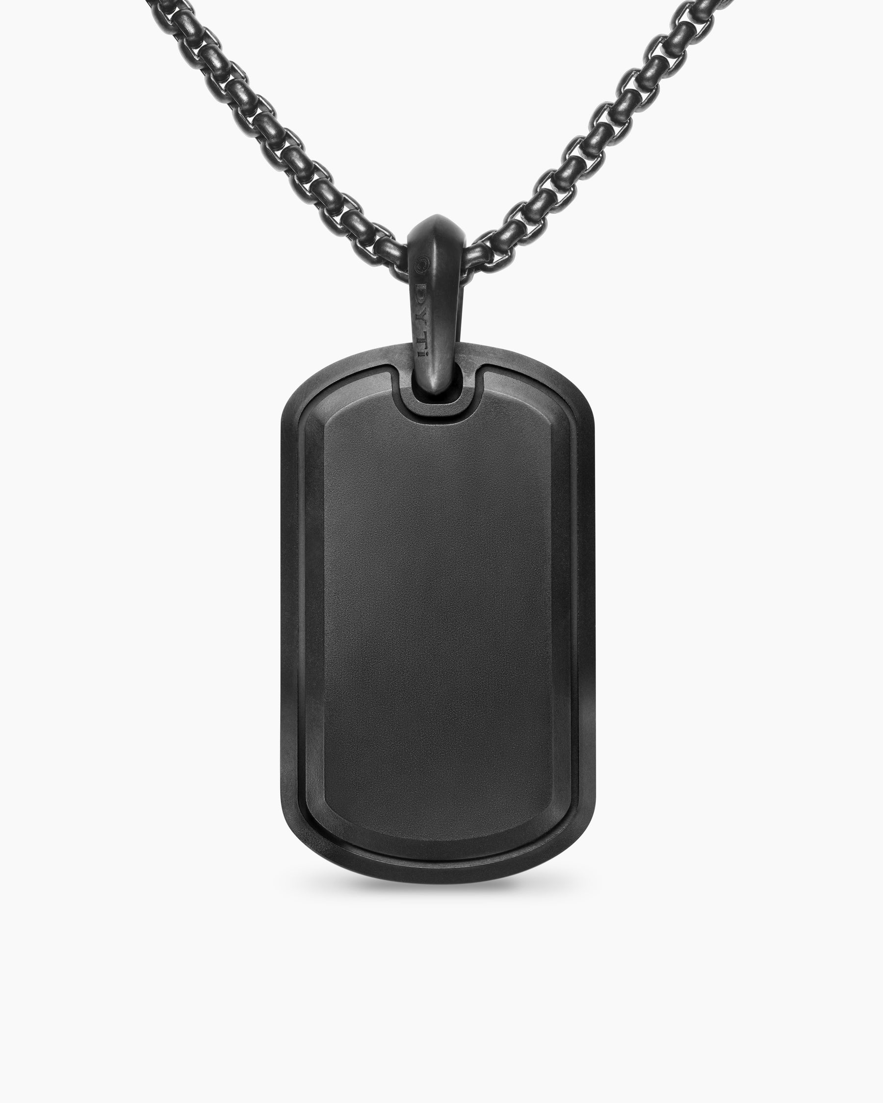 Sculpted Cable Tag in Black Titanium with Black Diamonds, 35mm - Image 4