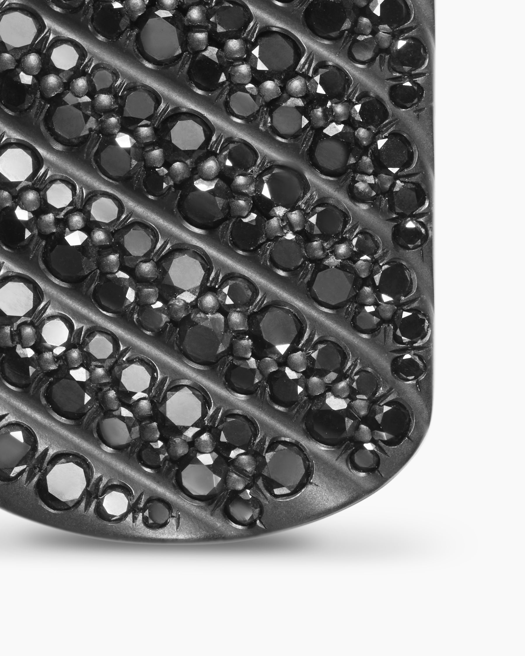 Sculpted Cable Tag in Black Titanium with Black Diamonds, 35mm - Image 5