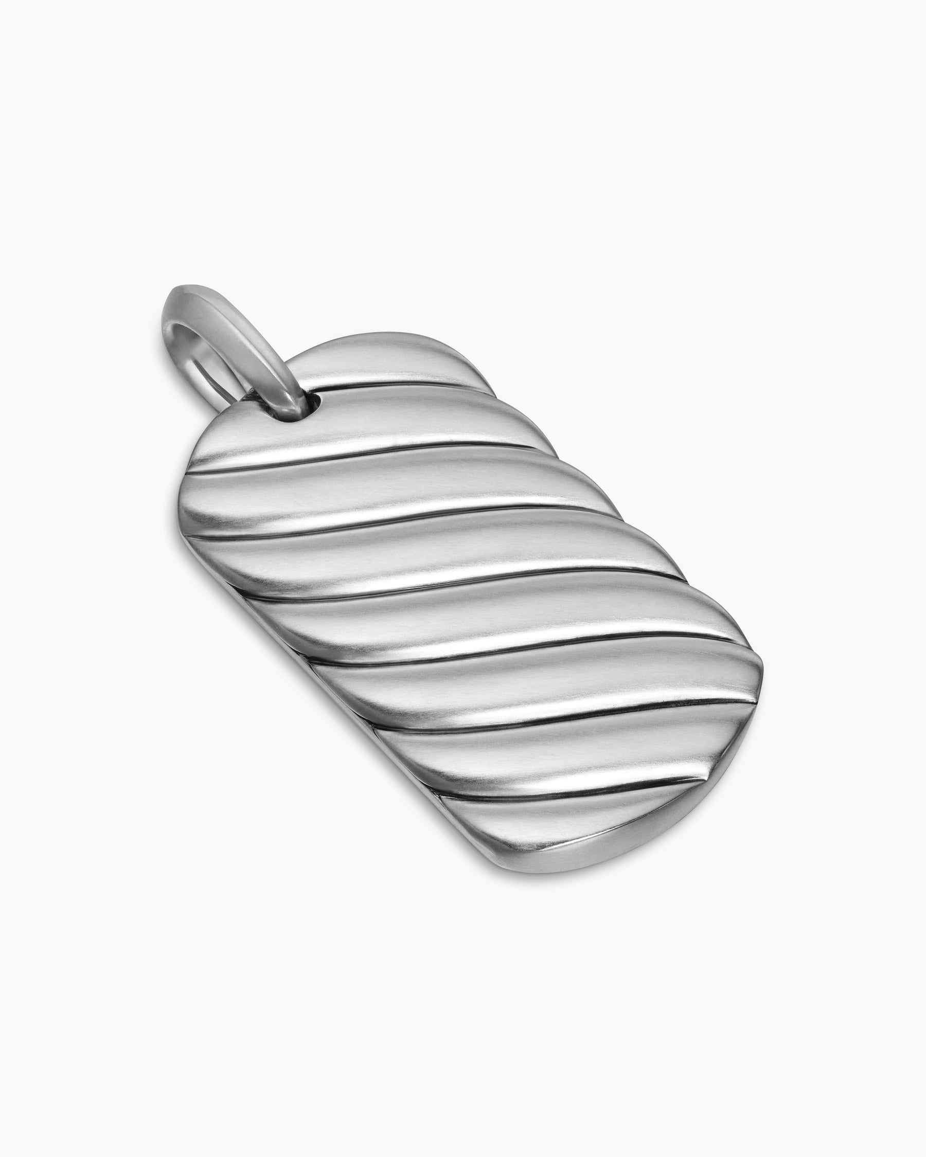 Sculpted Cable Tag in Sterling Silver, 35mm - Image 3