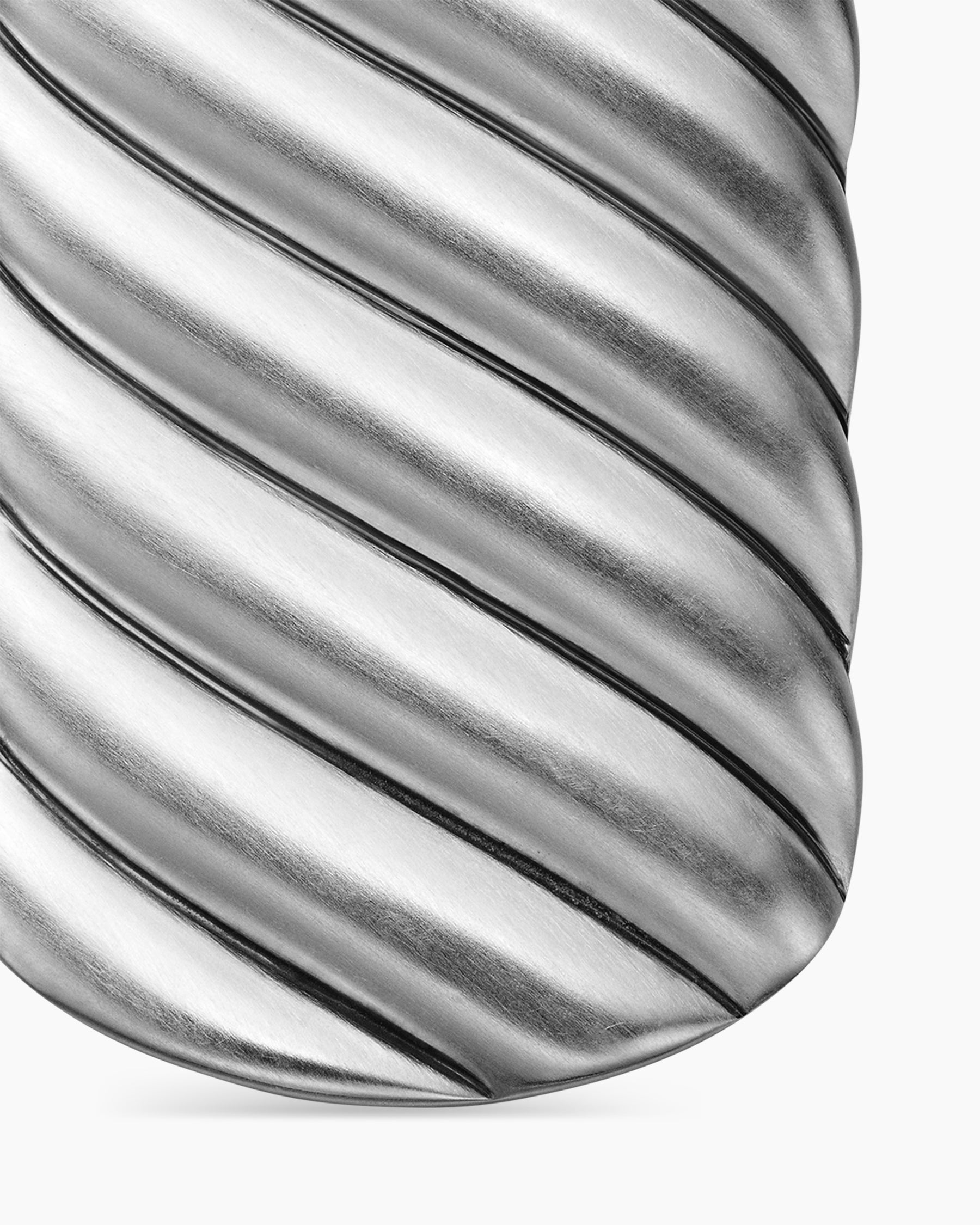 Sculpted Cable Tag in Sterling Silver, 35mm - Image 5