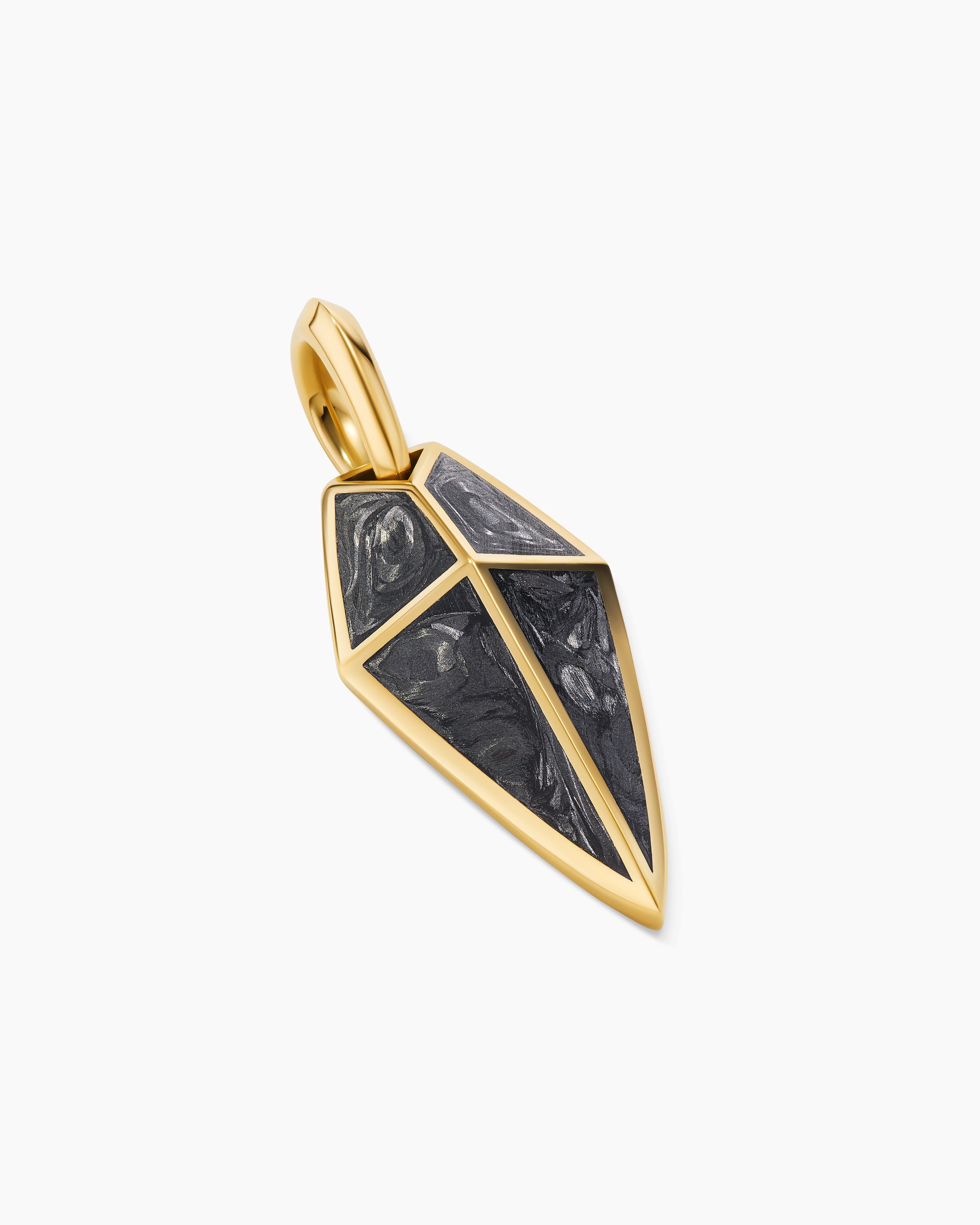 Spearpoint Amulet in 18K Yellow Gold with Forged Carbon, 27mm - Image 3