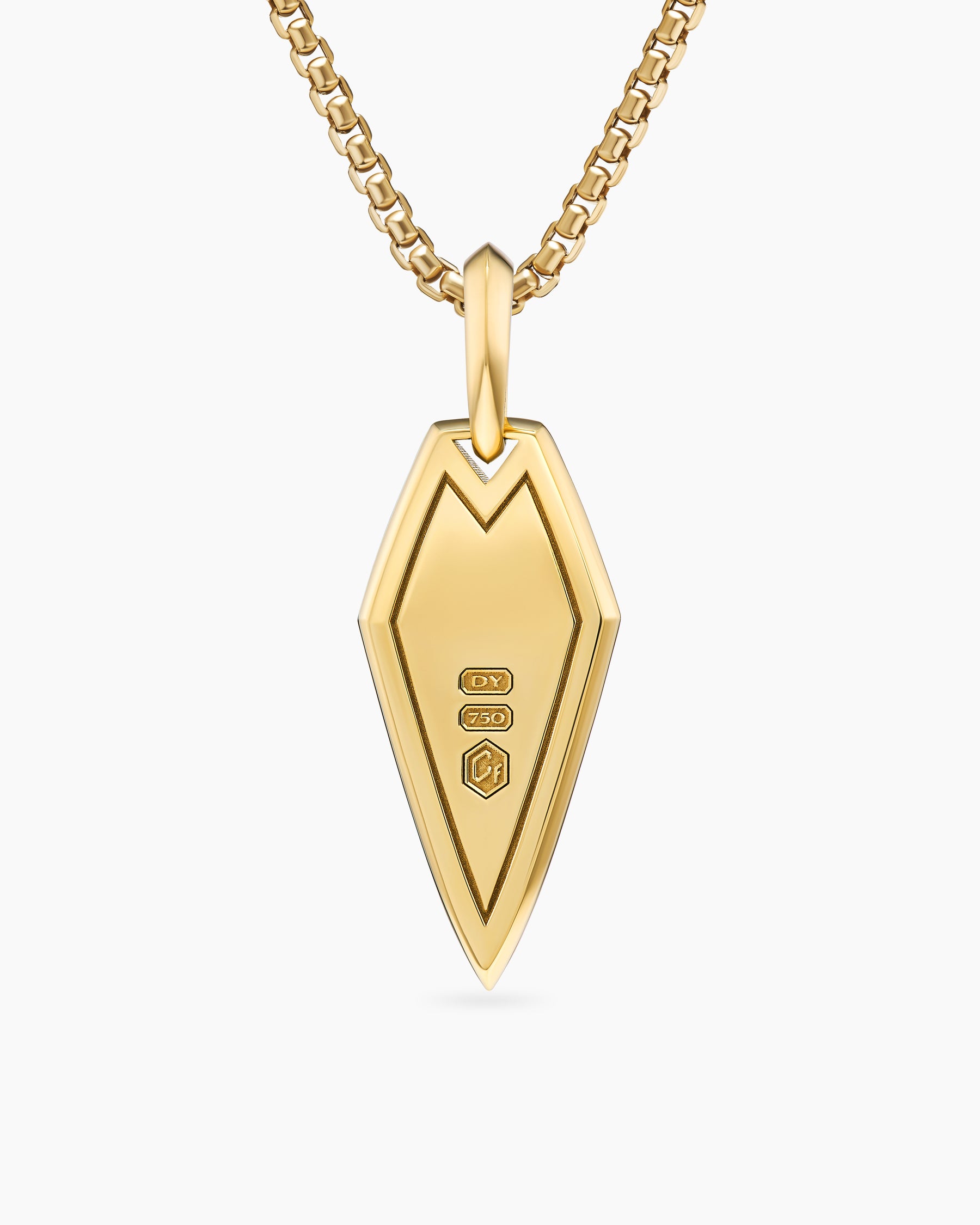 Spearpoint Amulet in 18K Yellow Gold with Forged Carbon, 27mm - Image 4