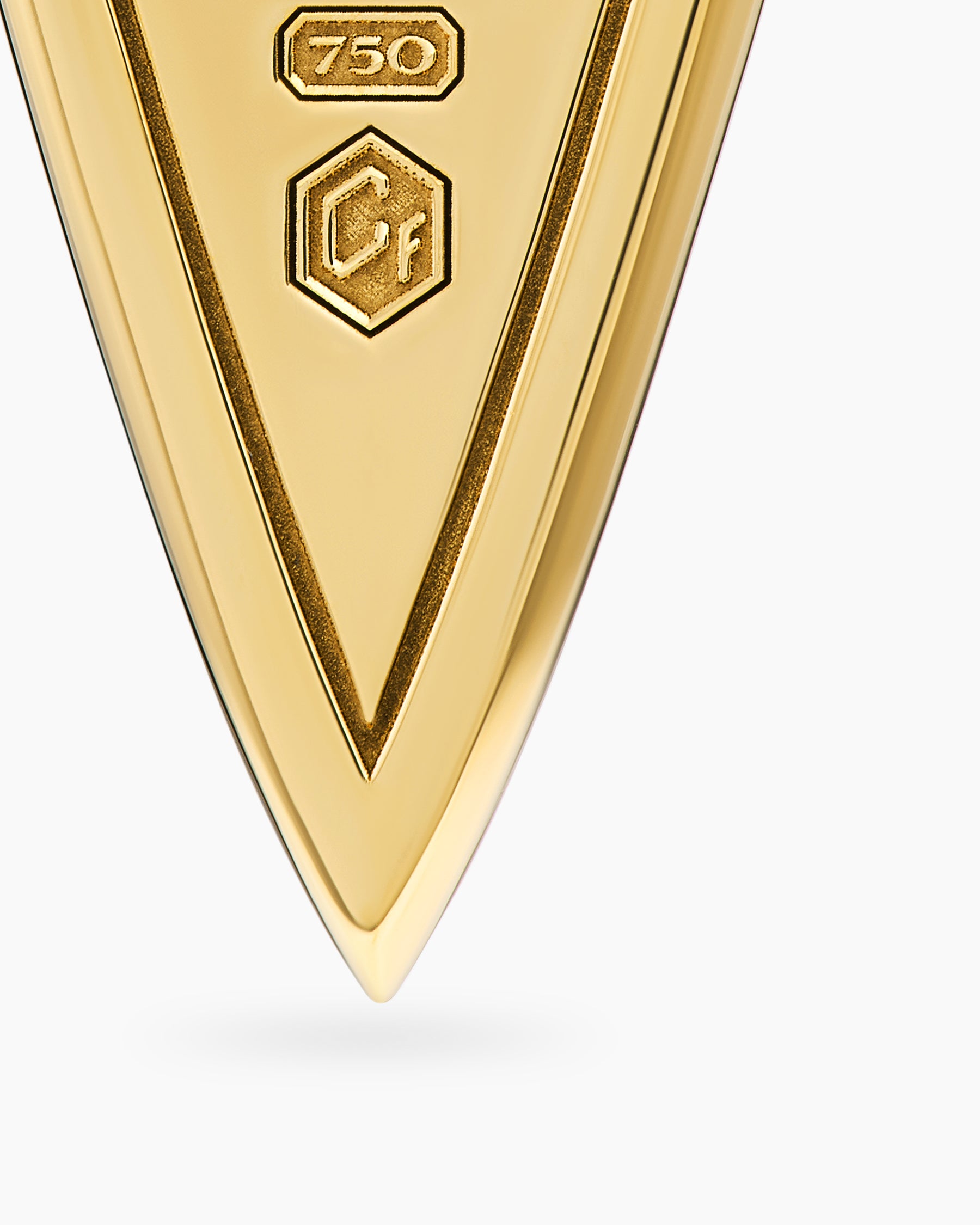 Spearpoint Amulet in 18K Yellow Gold with Forged Carbon, 27mm - Image 6