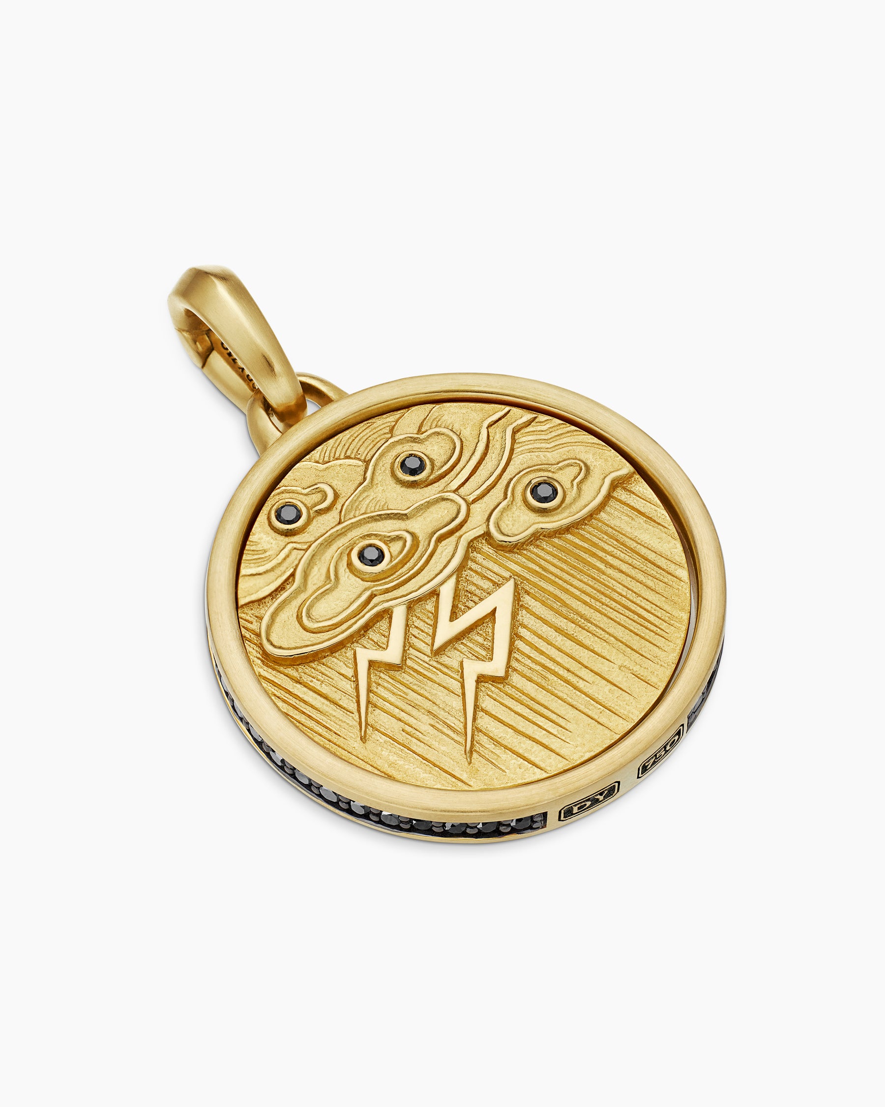 Storm Duality Amulet in 18K Yellow Gold with Diamonds, 23.6mm - Image 3