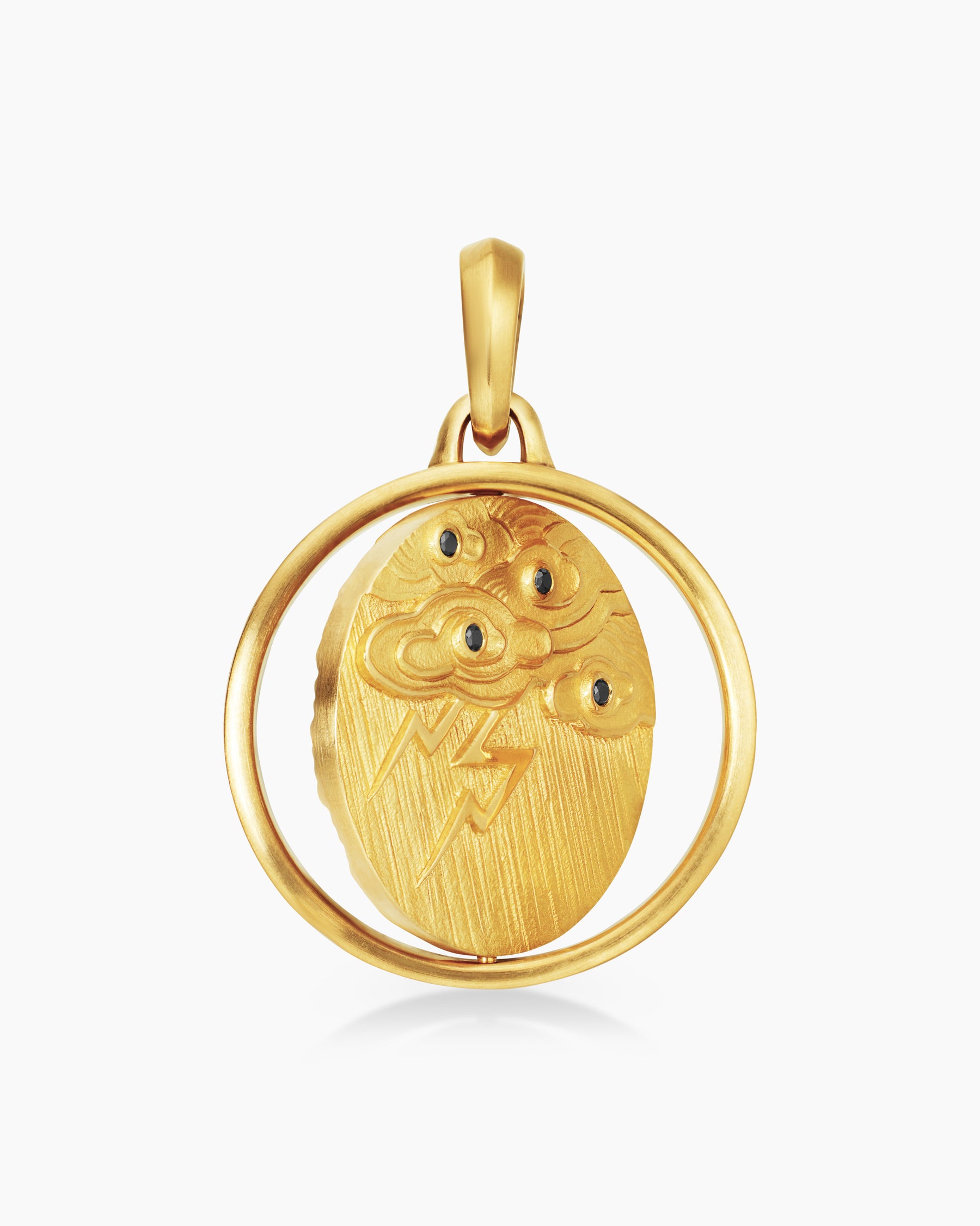Storm Duality Amulet in 18K Yellow Gold with Diamonds, 23.6mm - Image 7