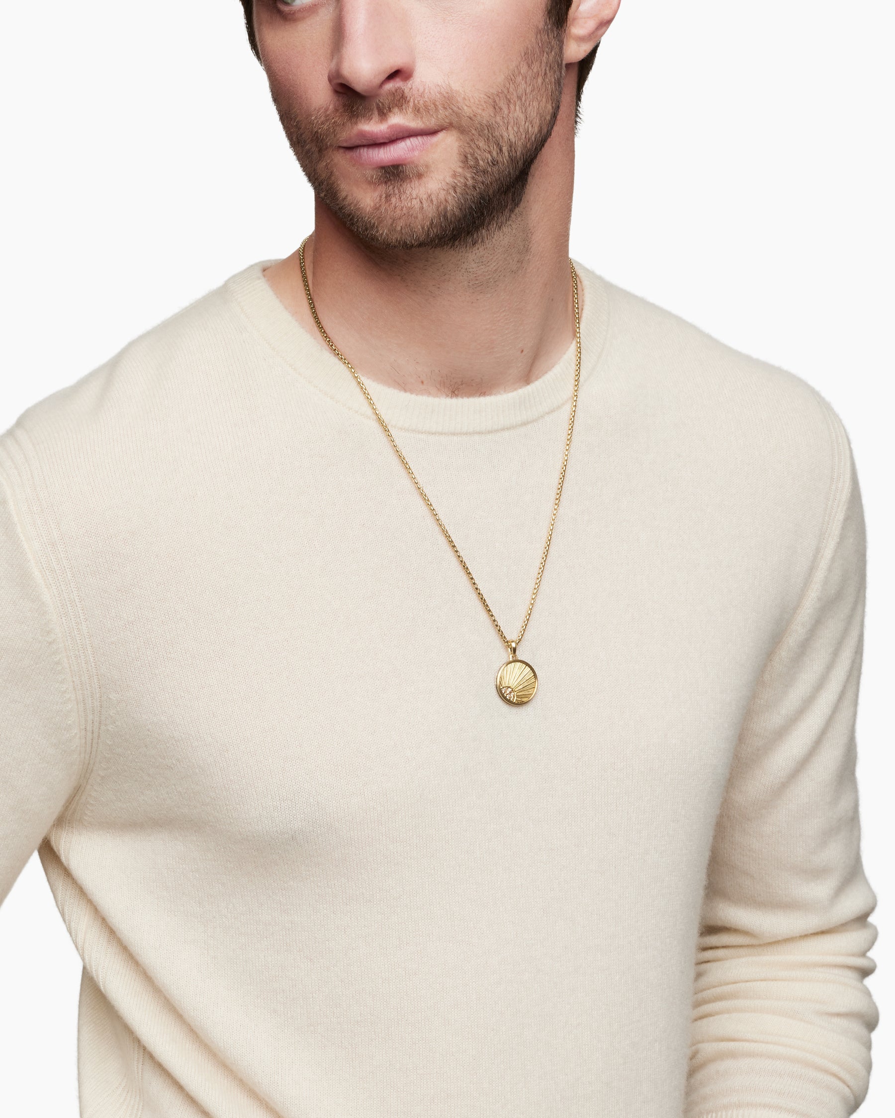Alternative view of Storm Duality Amulet in 18K Yellow Gold with Diamonds, 23.6mm