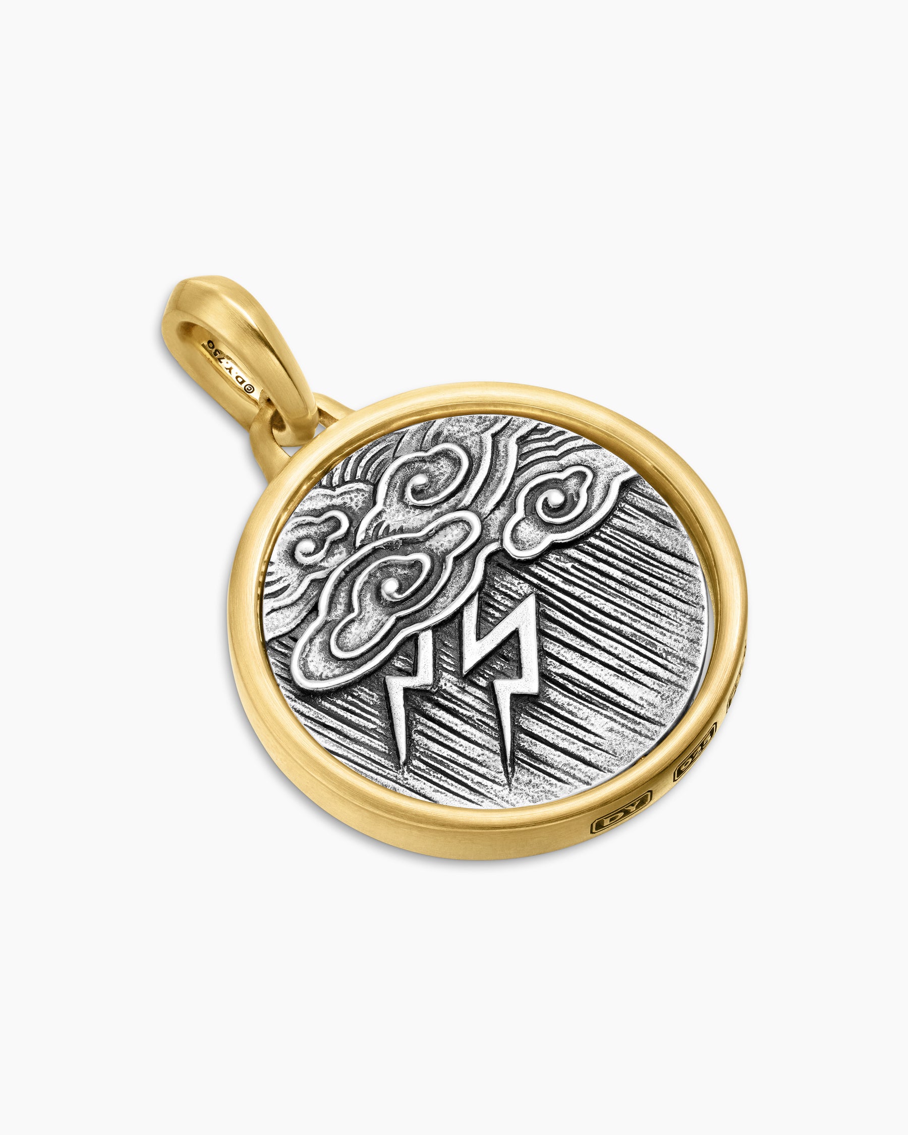 Storm Duality Amulet in Sterling Silver with 18K Yellow Gold, 23.6mm - Image 3