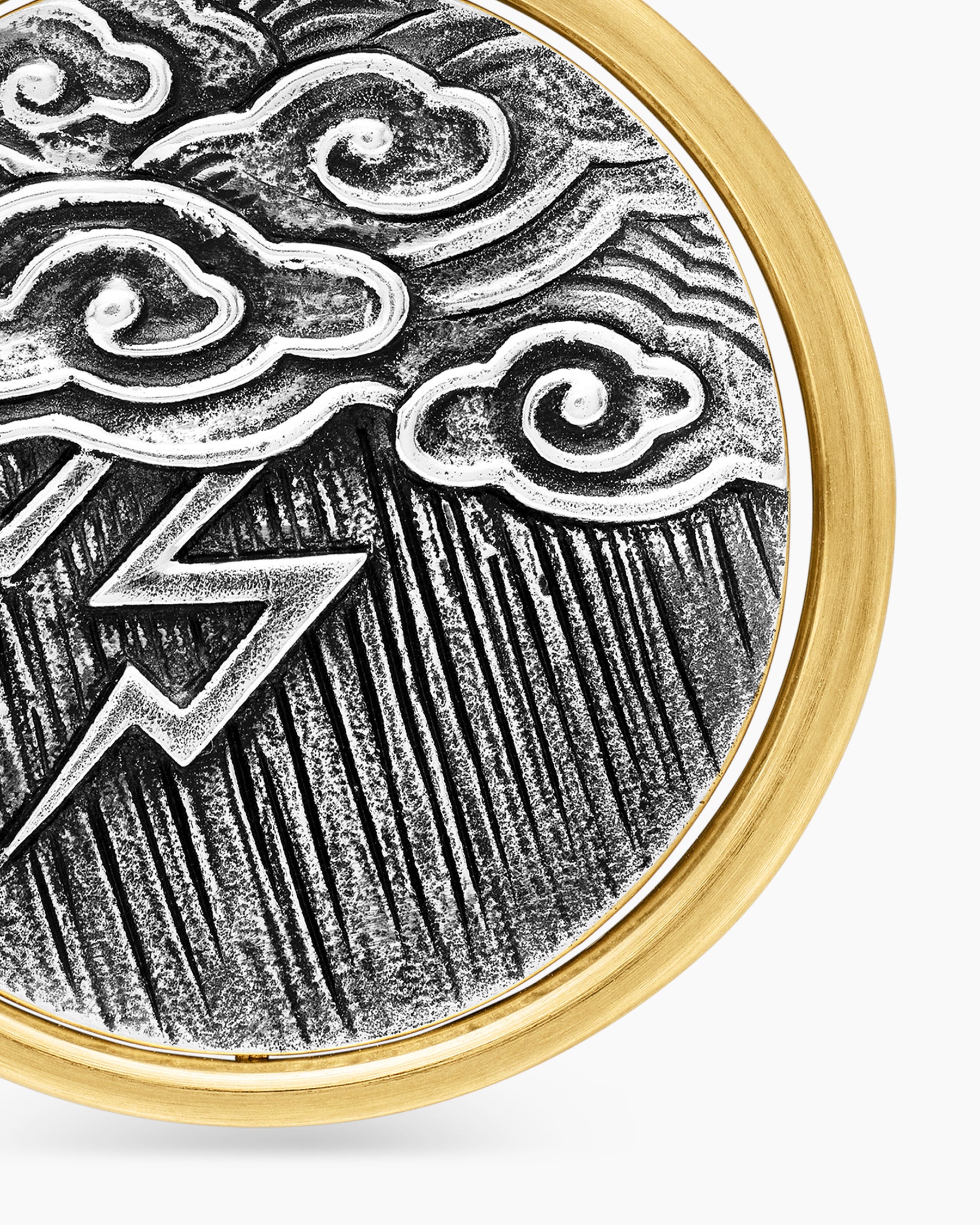 Storm Duality Amulet in Sterling Silver with 18K Yellow Gold, 23.6mm - Image 5
