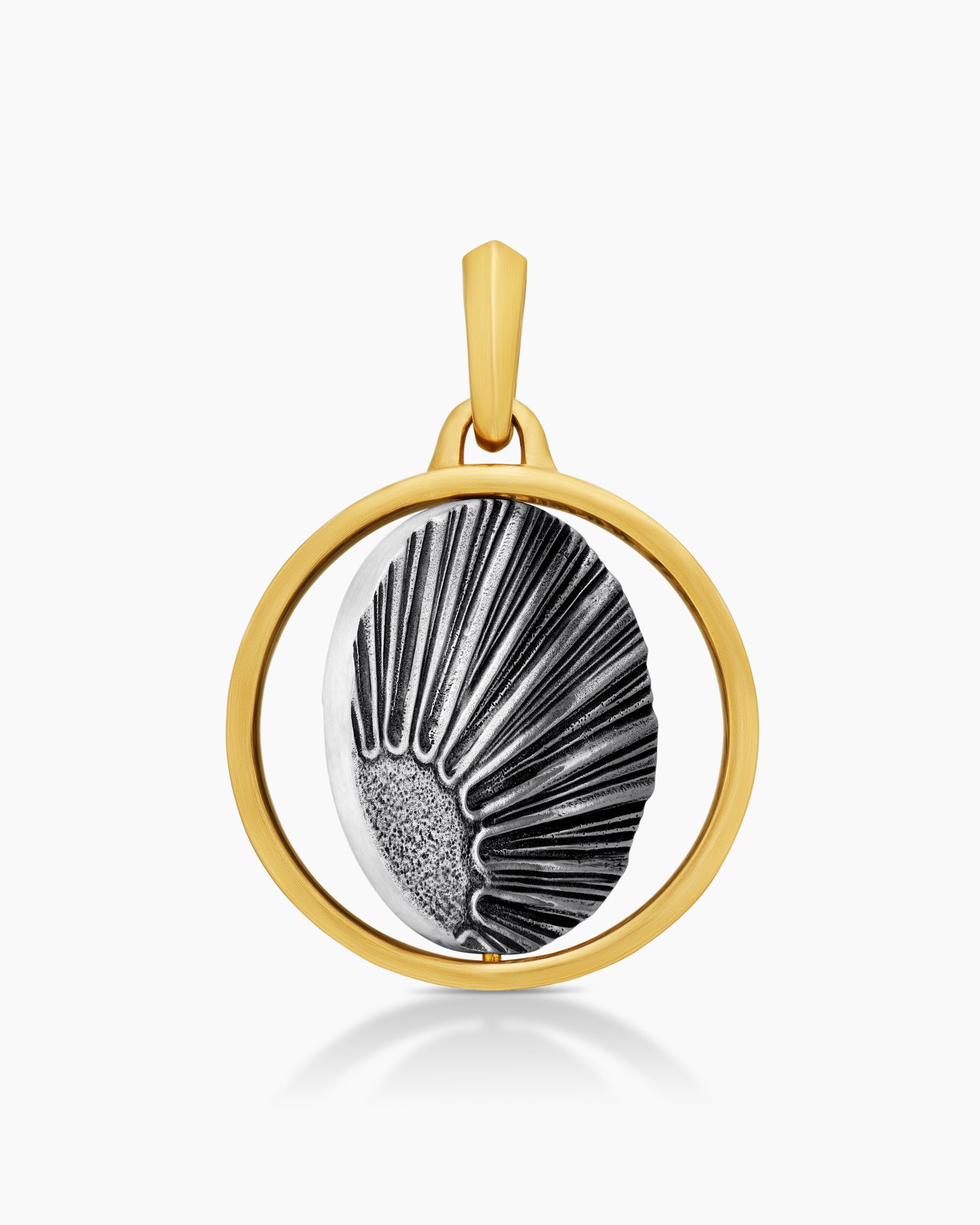 Storm Duality Amulet in Sterling Silver with 18K Yellow Gold, 23.6mm - Image 7