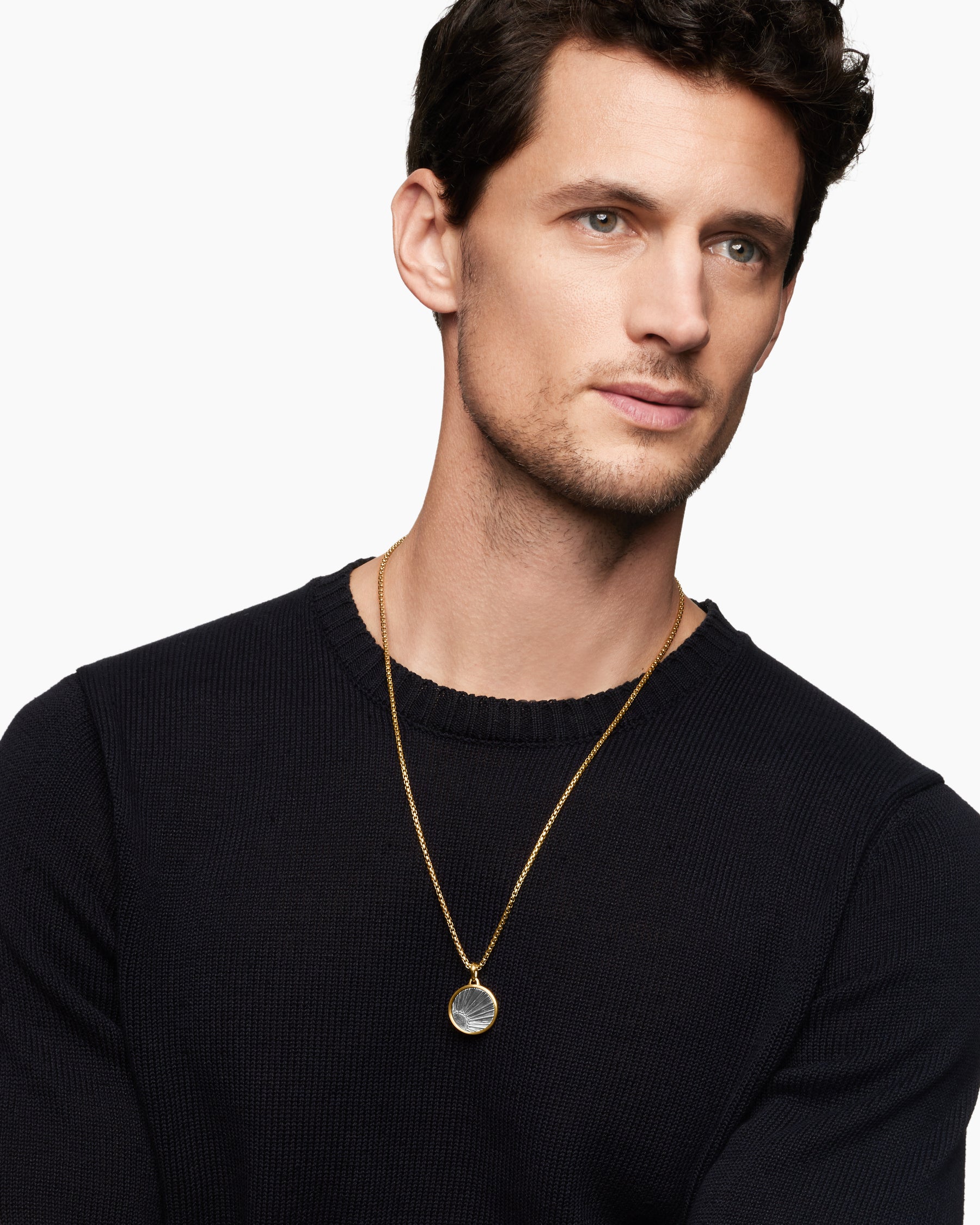 Alternative view of Storm Duality Amulet in Sterling Silver with 18K Yellow Gold, 23.6mm