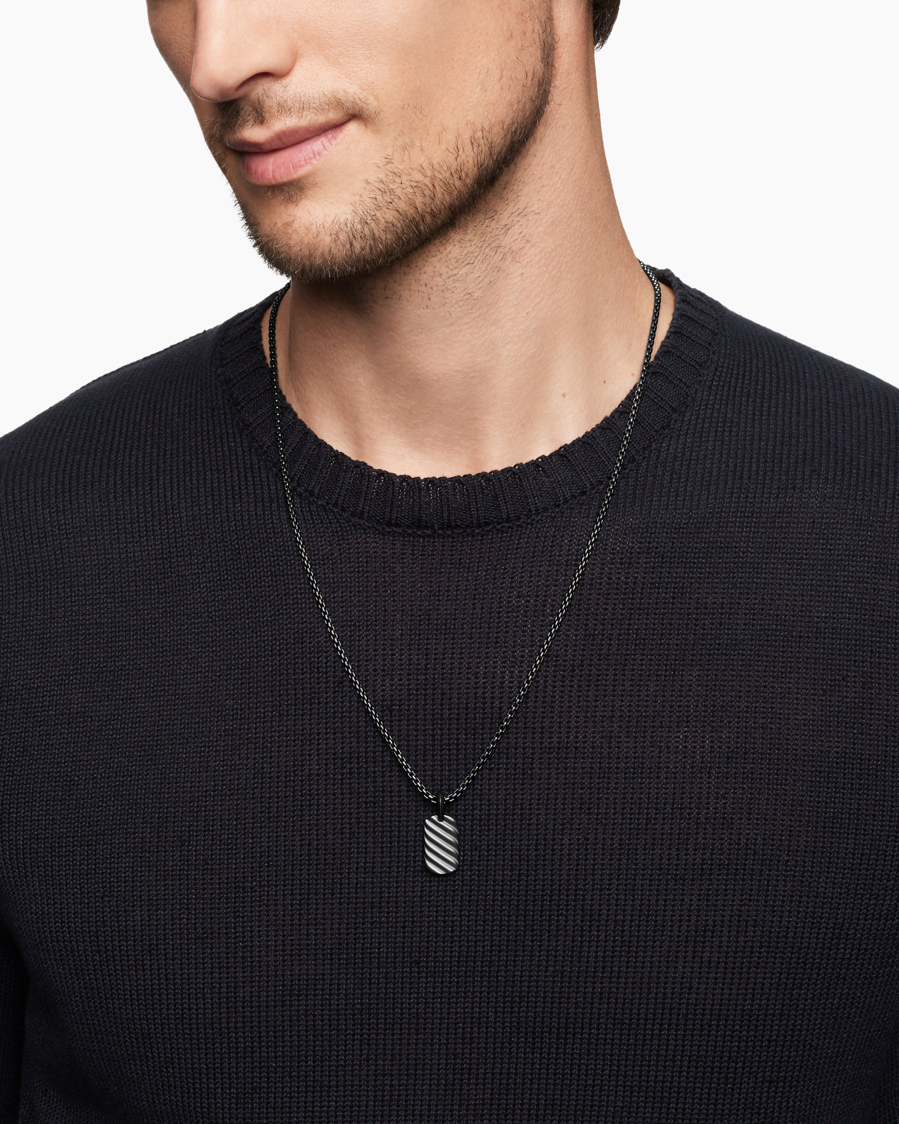 Sculpted Cable Tag in Black Titanium, 21mm - Image 7