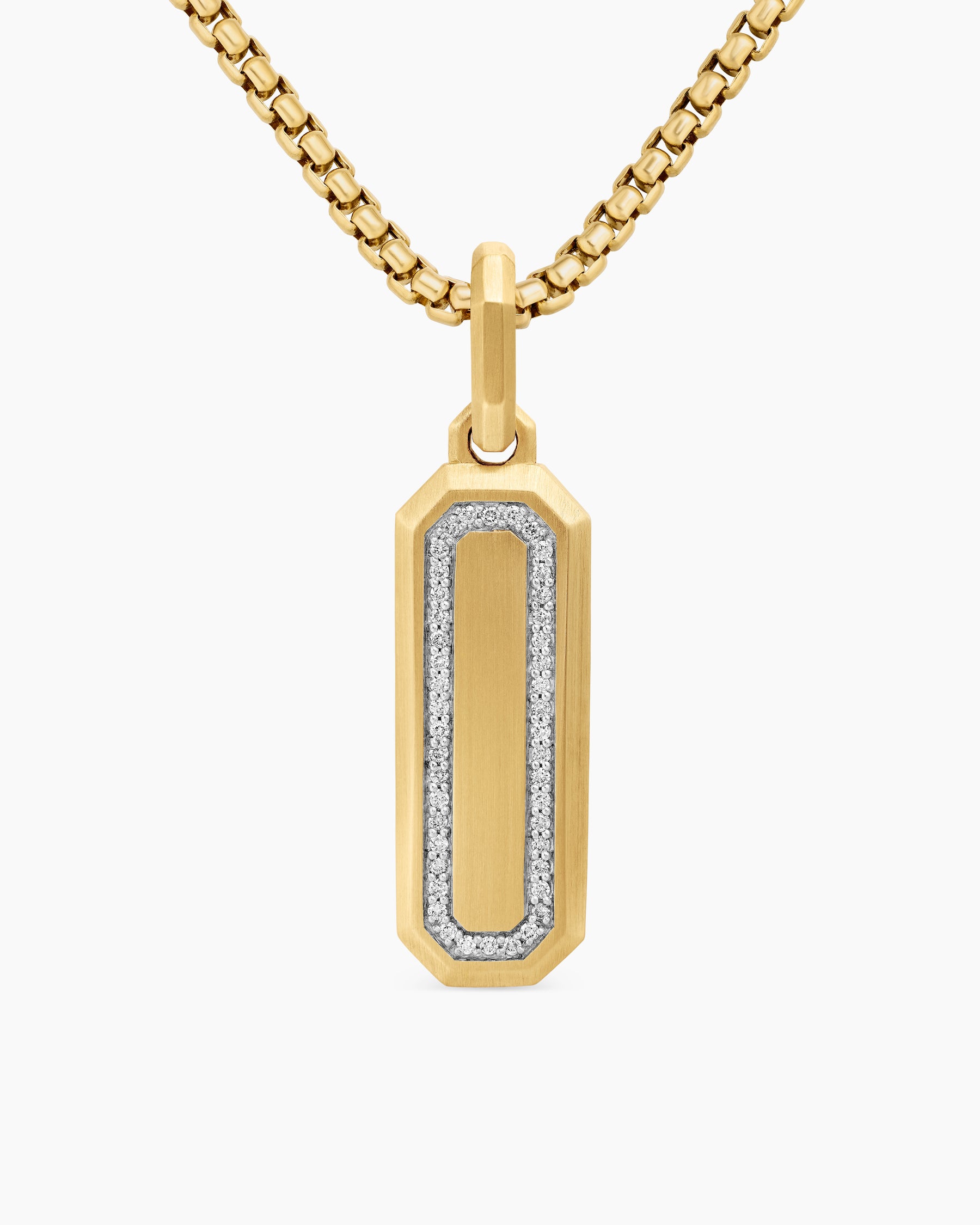 Streamline Amulet in 18K Yellow Gold with Diamonds, 28mm