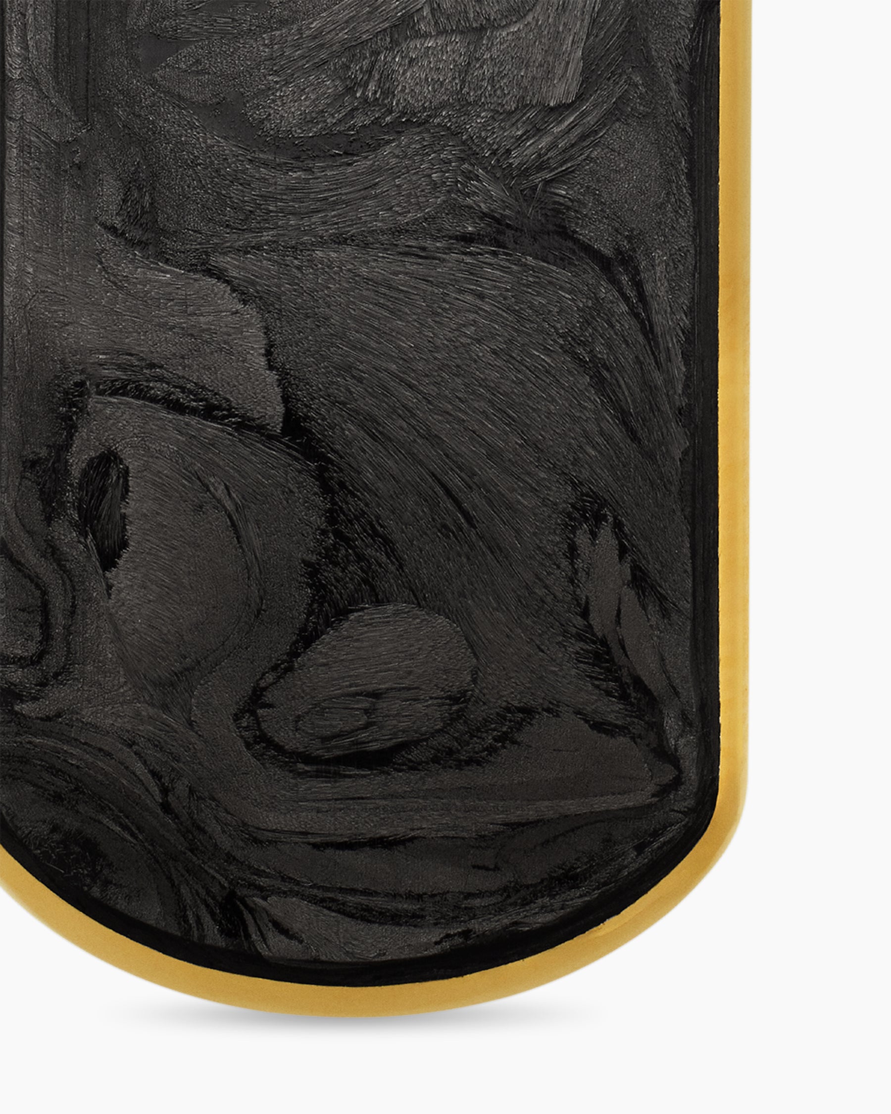Streamline Tag in 18K Yellow Gold with Forged Carbon, 27mm - Image 5