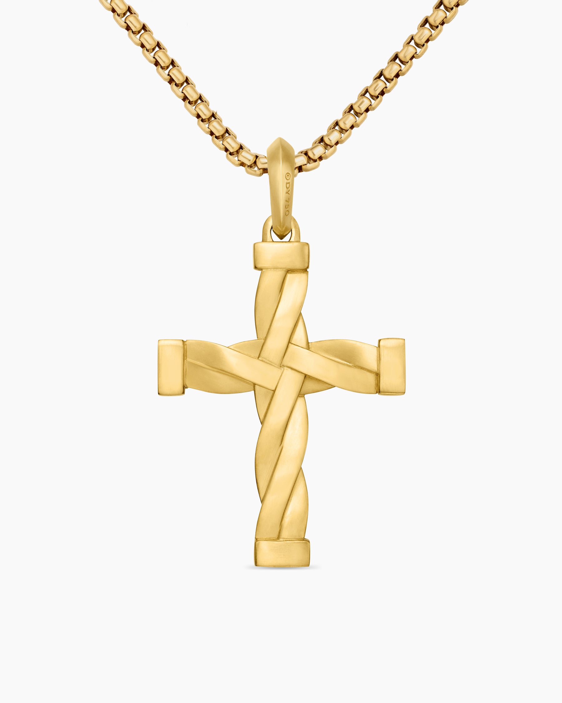 DY Helios Cross Pendant in 18K Yellow Gold, 36mm - Image 4