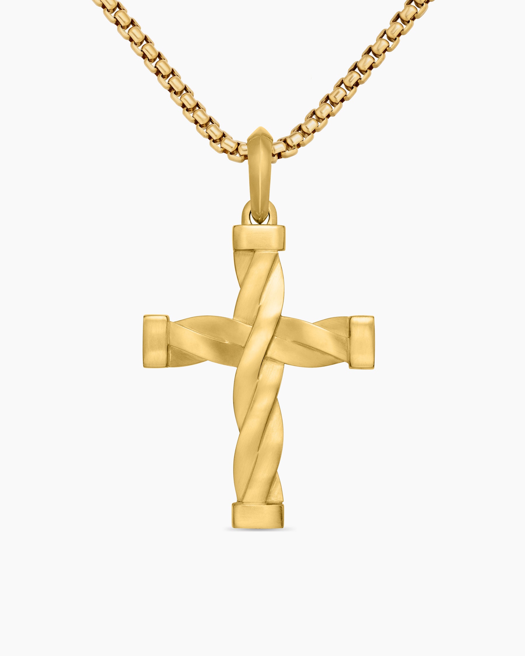 DY Helios Cross Pendant in 18K Yellow Gold, 36mm