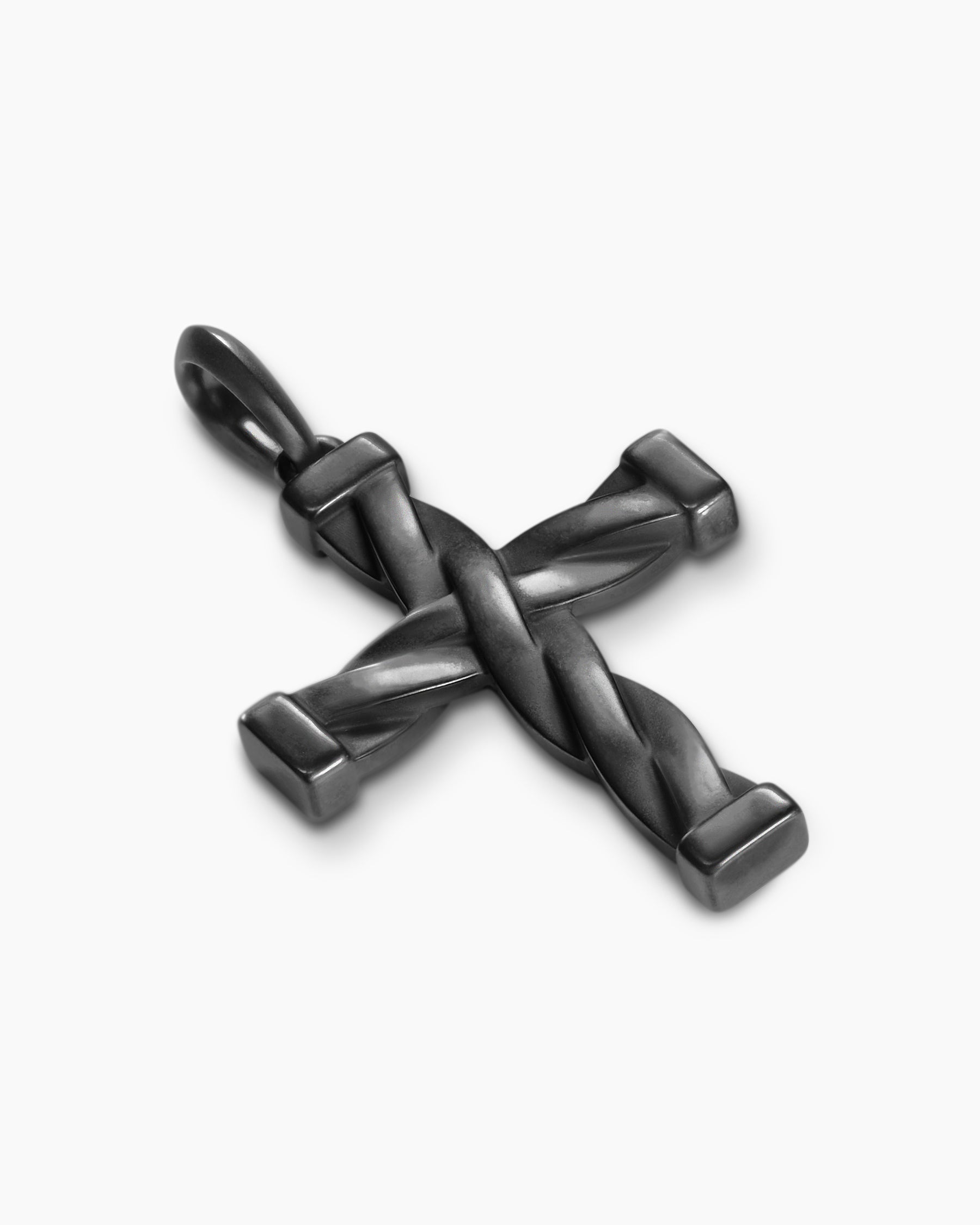 DY Helios Cross Pendant in Black Titanium, 36mm - Image 3