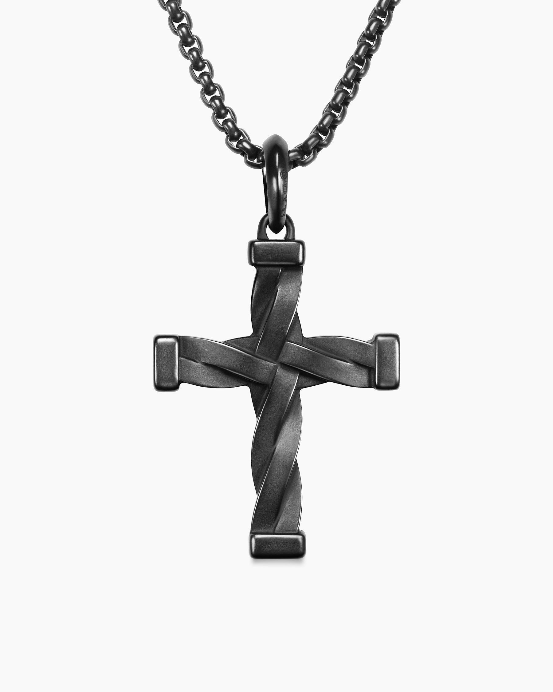 DY Helios Cross Pendant in Black Titanium, 36mm - Image 4