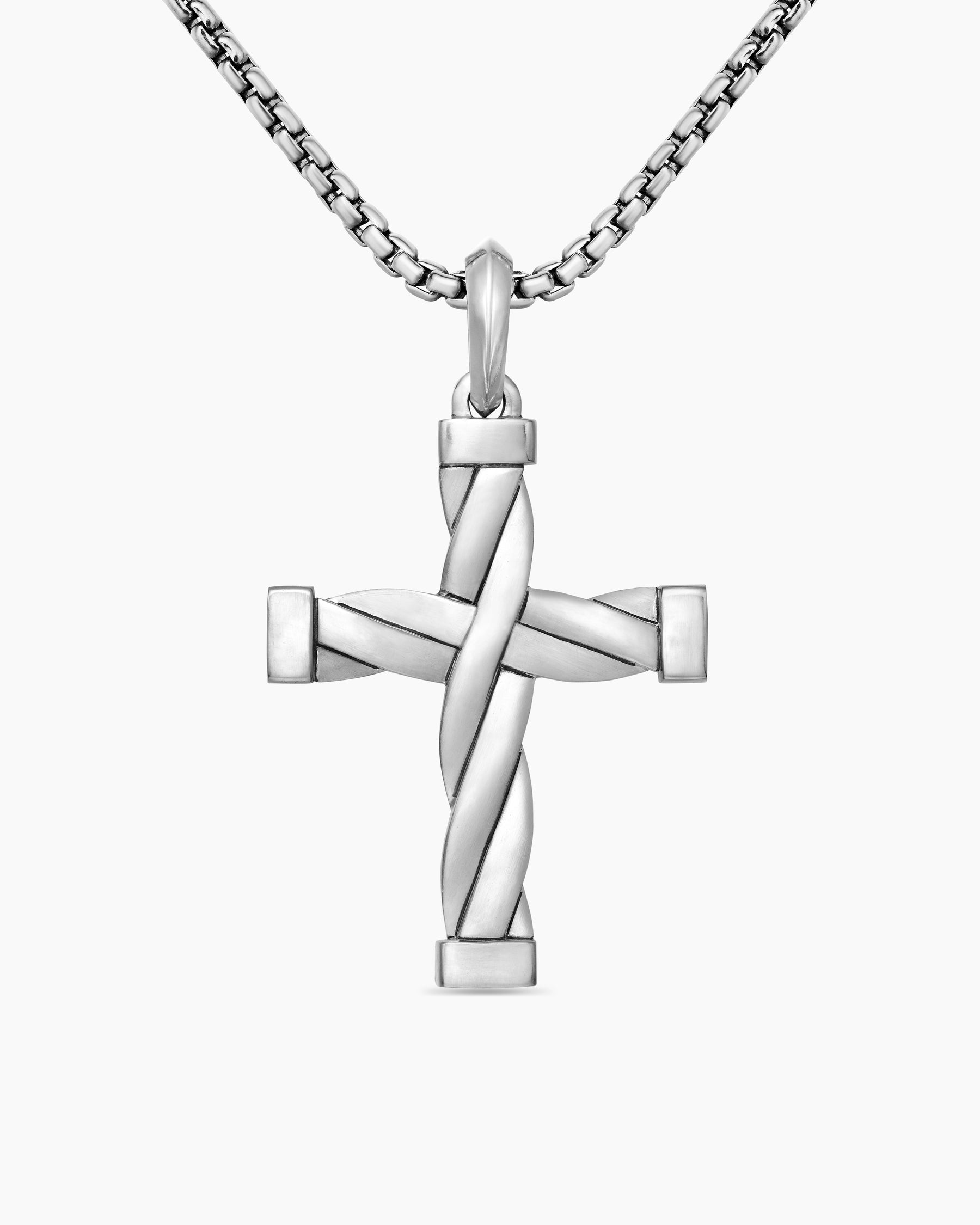 DY Helios Cross Pendant in Sterling Silver, 36mm