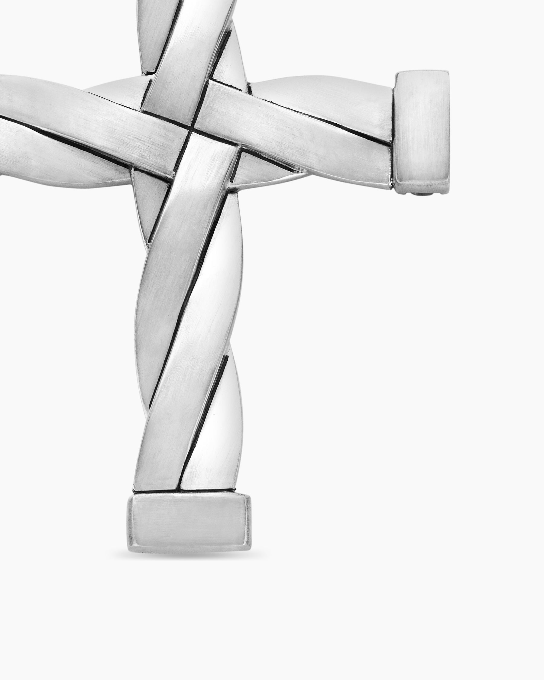 DY Helios Cross Pendant in Sterling Silver with Black Diamonds, 36mm - Image 6