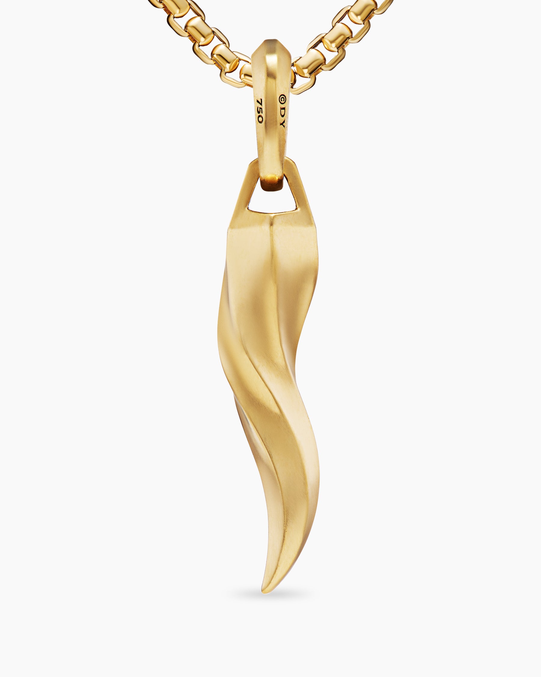 Cornicello Amulet in 18K Yellow Gold, 30mm - Image 6