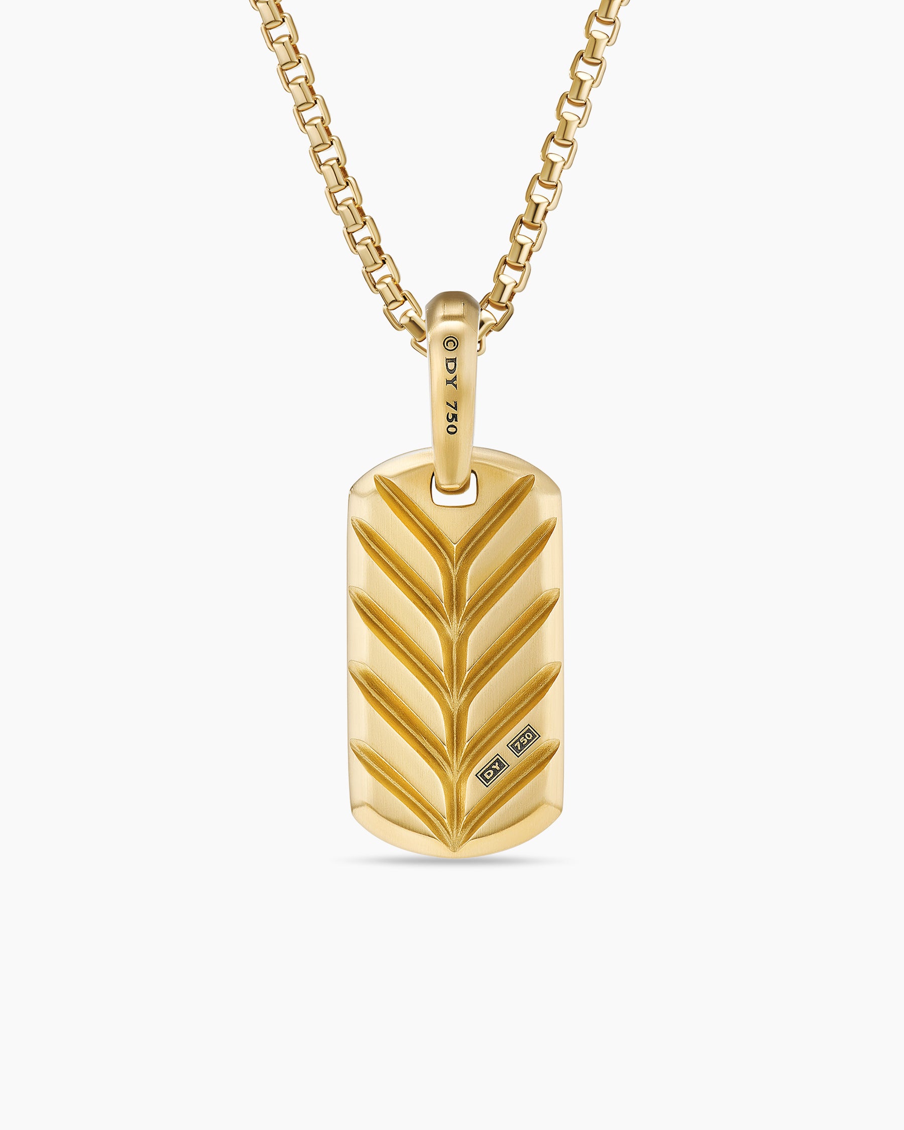 Chevron Tag in 18K Yellow Gold, 21mm - Image 4