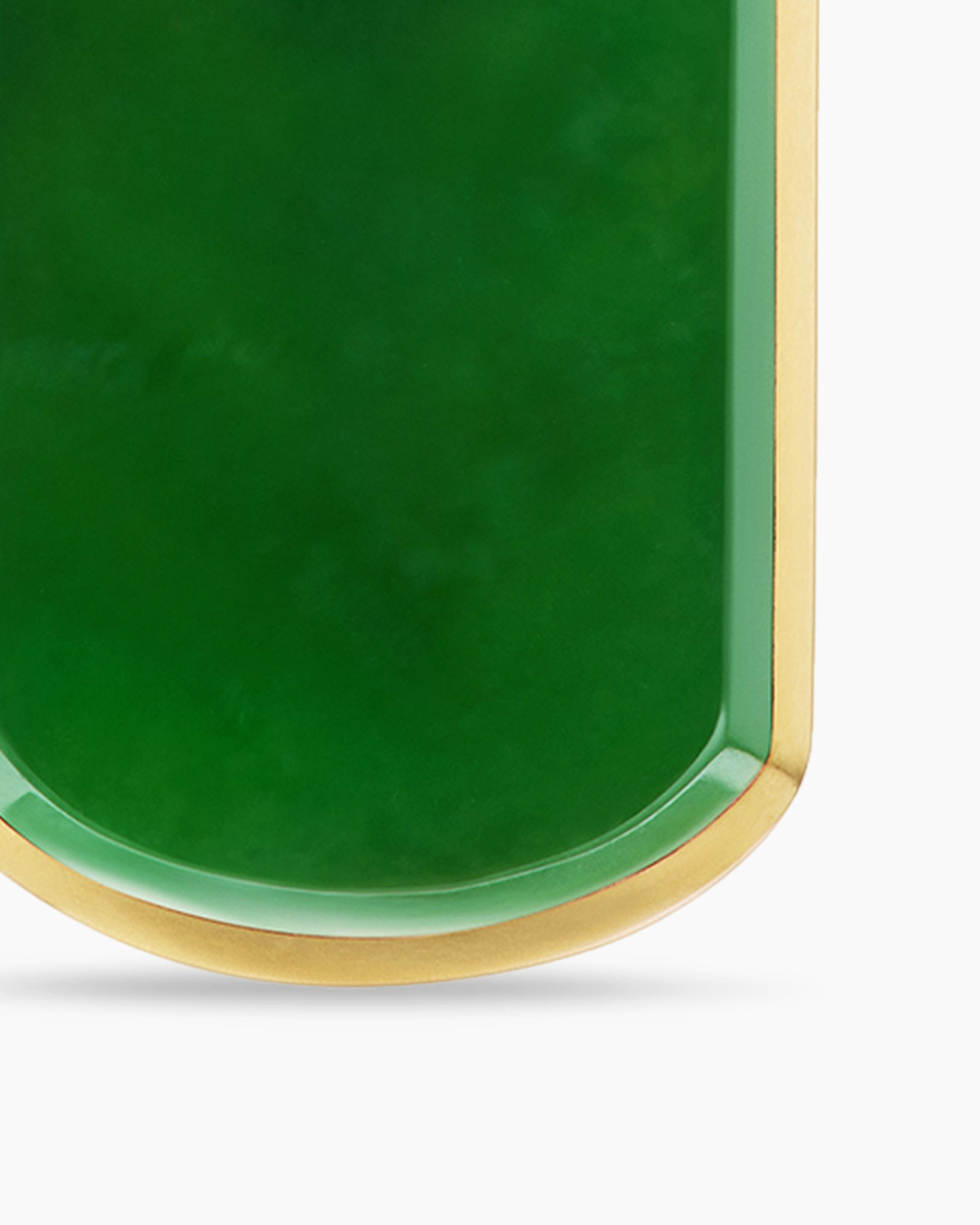 Chevron Tag in 18K Yellow Gold with Nephrite Jade, 21mm - Image 5