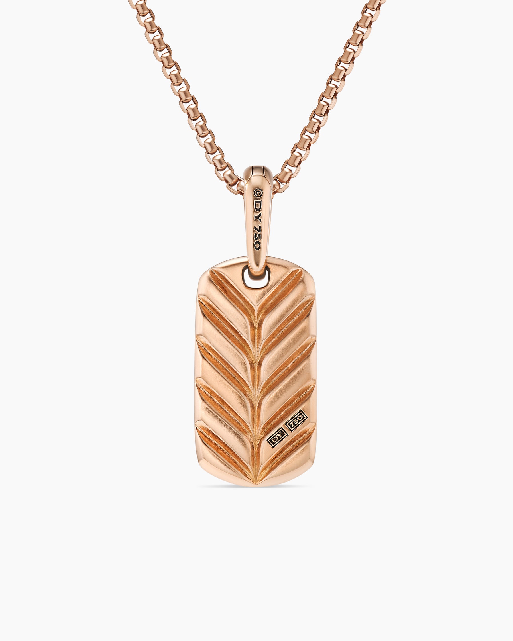 Chevron Tag in 18K Rose Gold, 21mm - Image 4