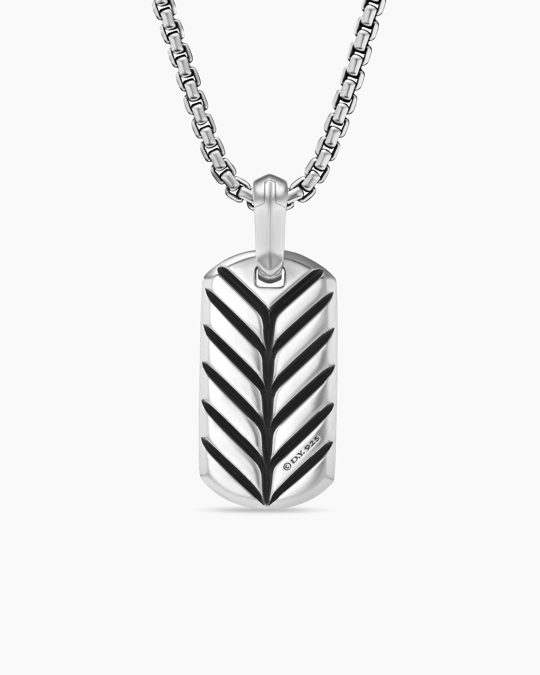 Chevron Tag in Sterling Silver, 21mm - Image 4