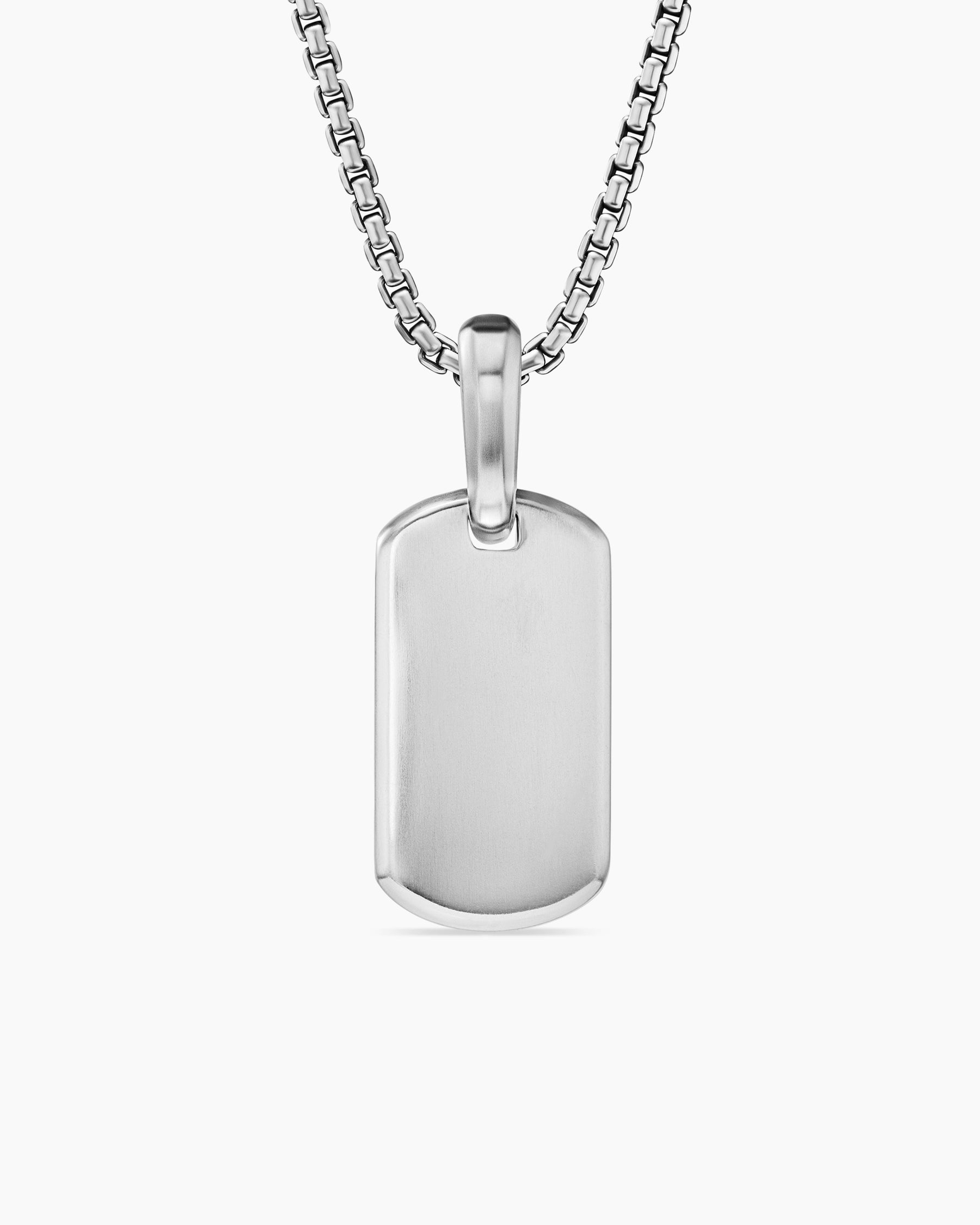 Chevron Tag in Sterling Silver, 21mm