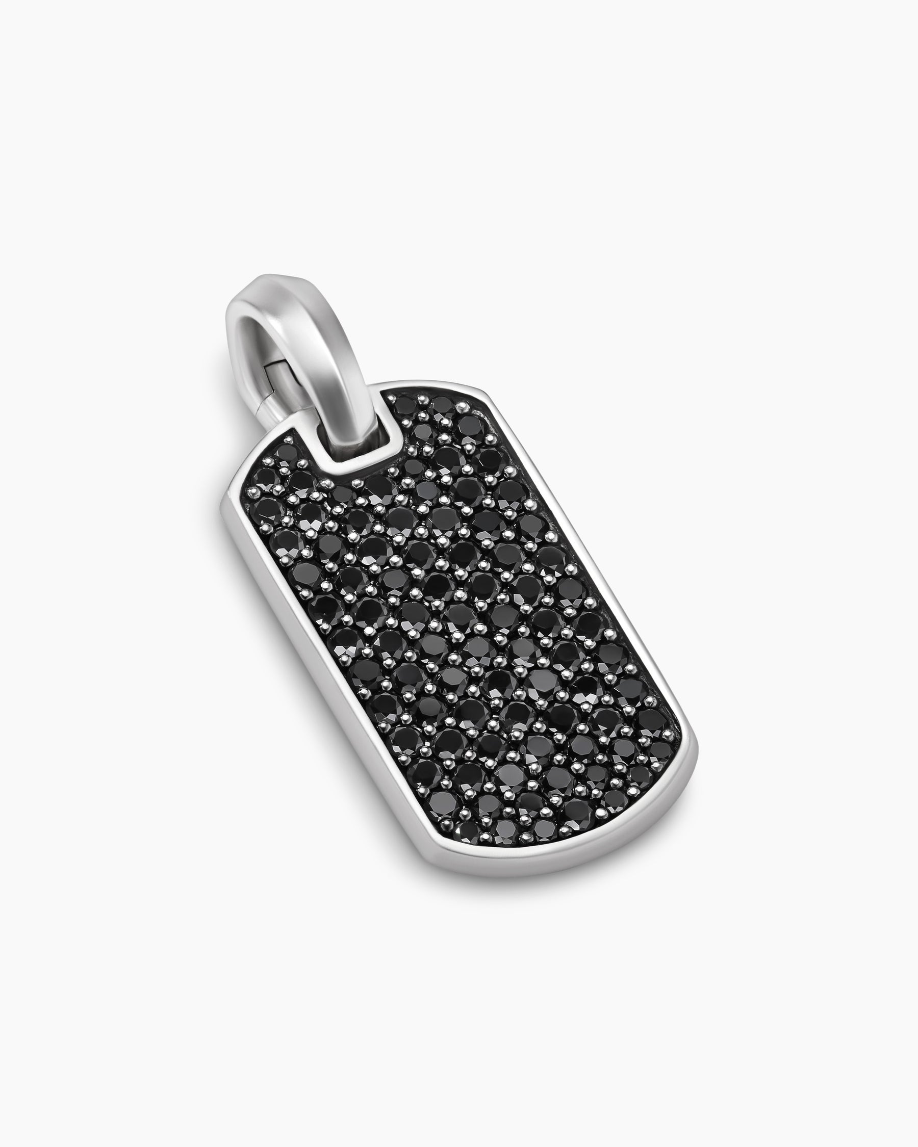 Chevron Tag in Sterling Silver with Black Diamonds, 21mm - Image 3