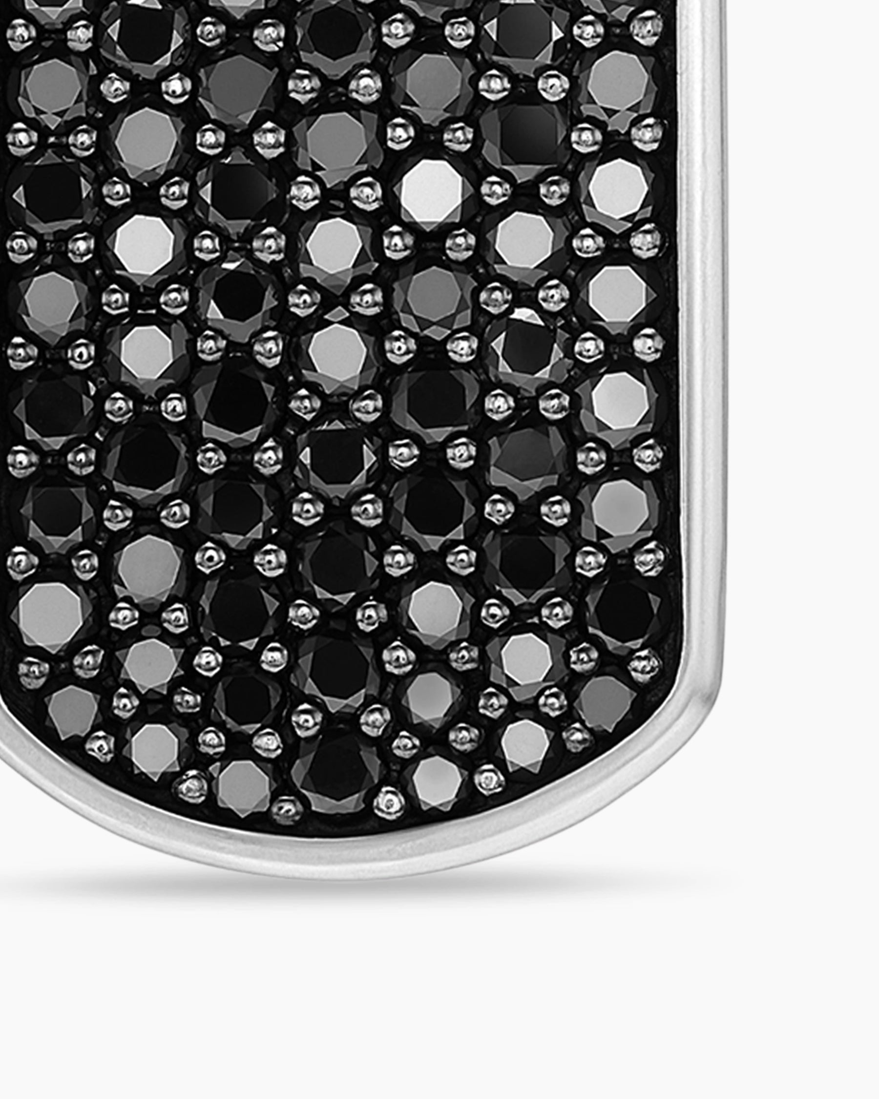Chevron Tag in Sterling Silver with Black Diamonds, 21mm - Image 5