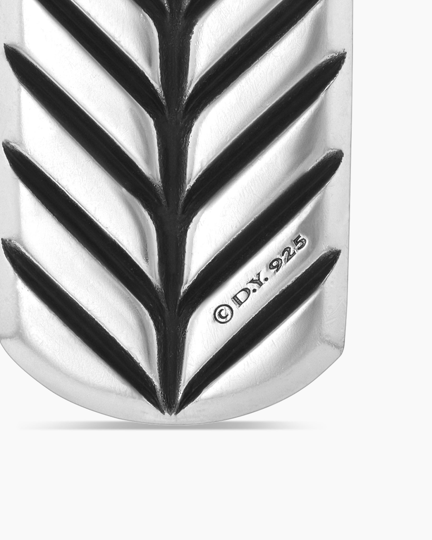 Chevron Tag in Sterling Silver with Black Diamonds, 21mm - Image 6