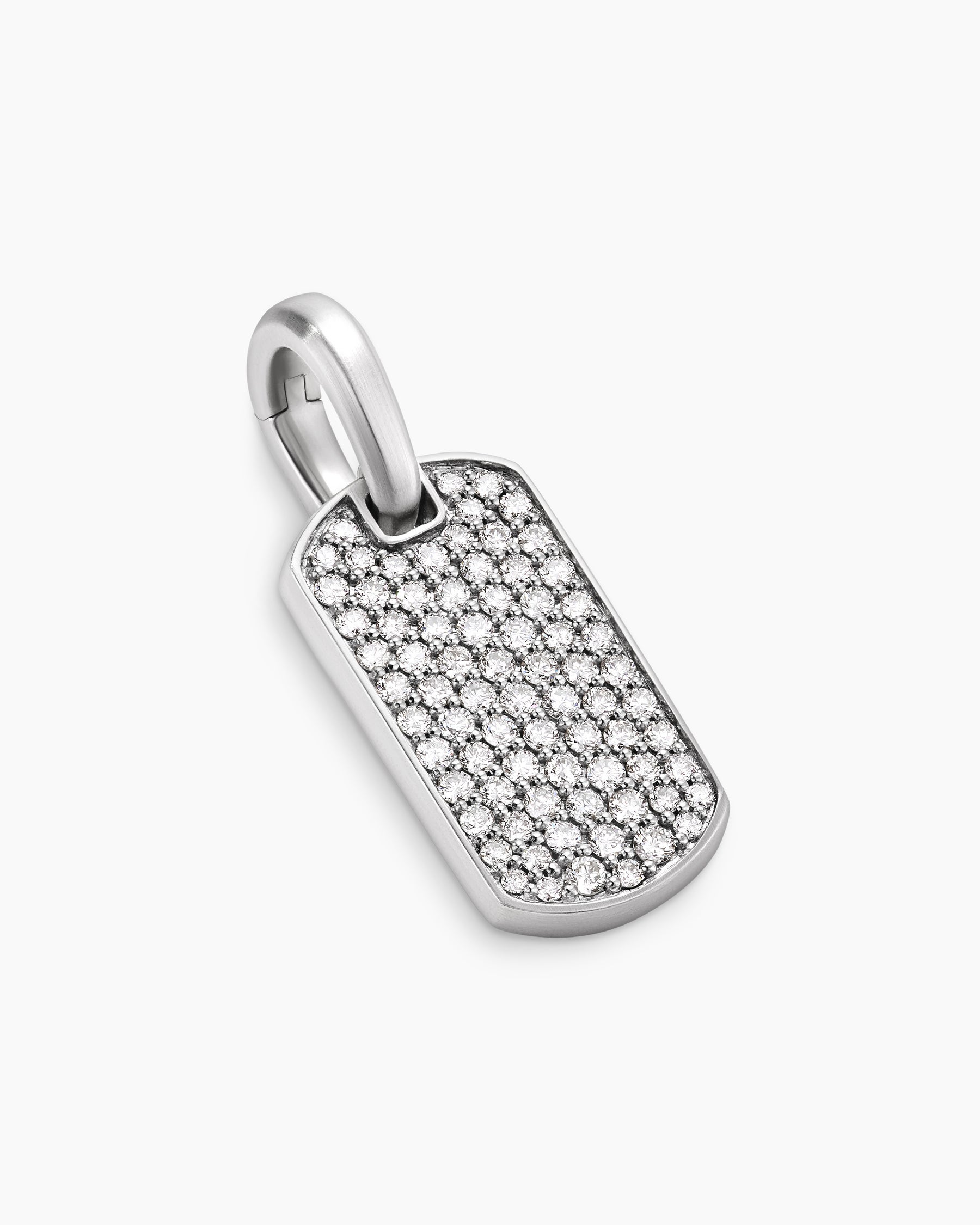 Chevron Tag in Sterling Silver with Diamonds, 21mm - Image 3