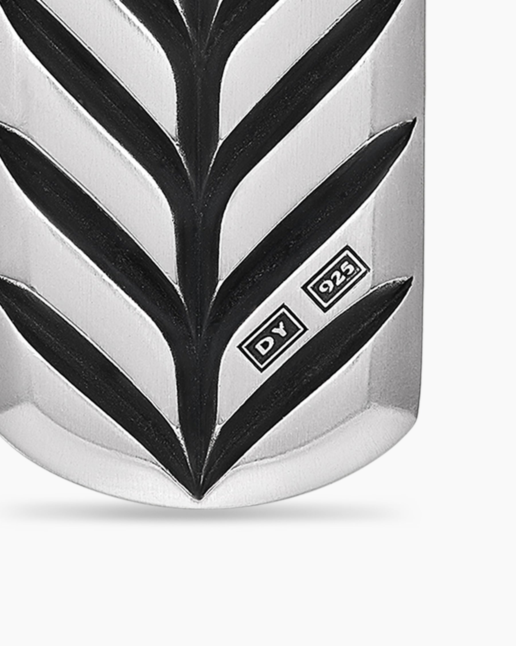 Chevron Tag in Sterling Silver with Diamonds, 21mm - Image 6