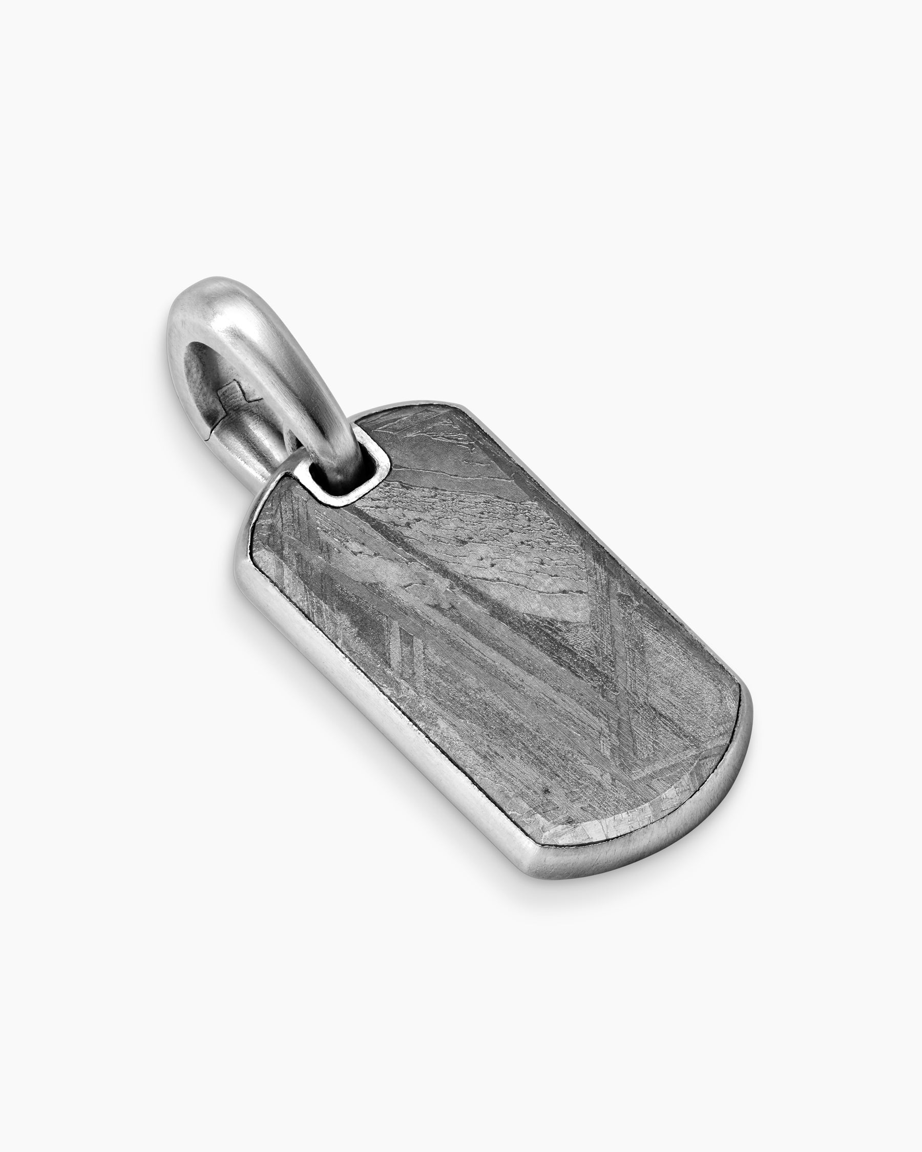 Chevron Tag in Sterling Silver with Meteorite, 21mm - Image 3