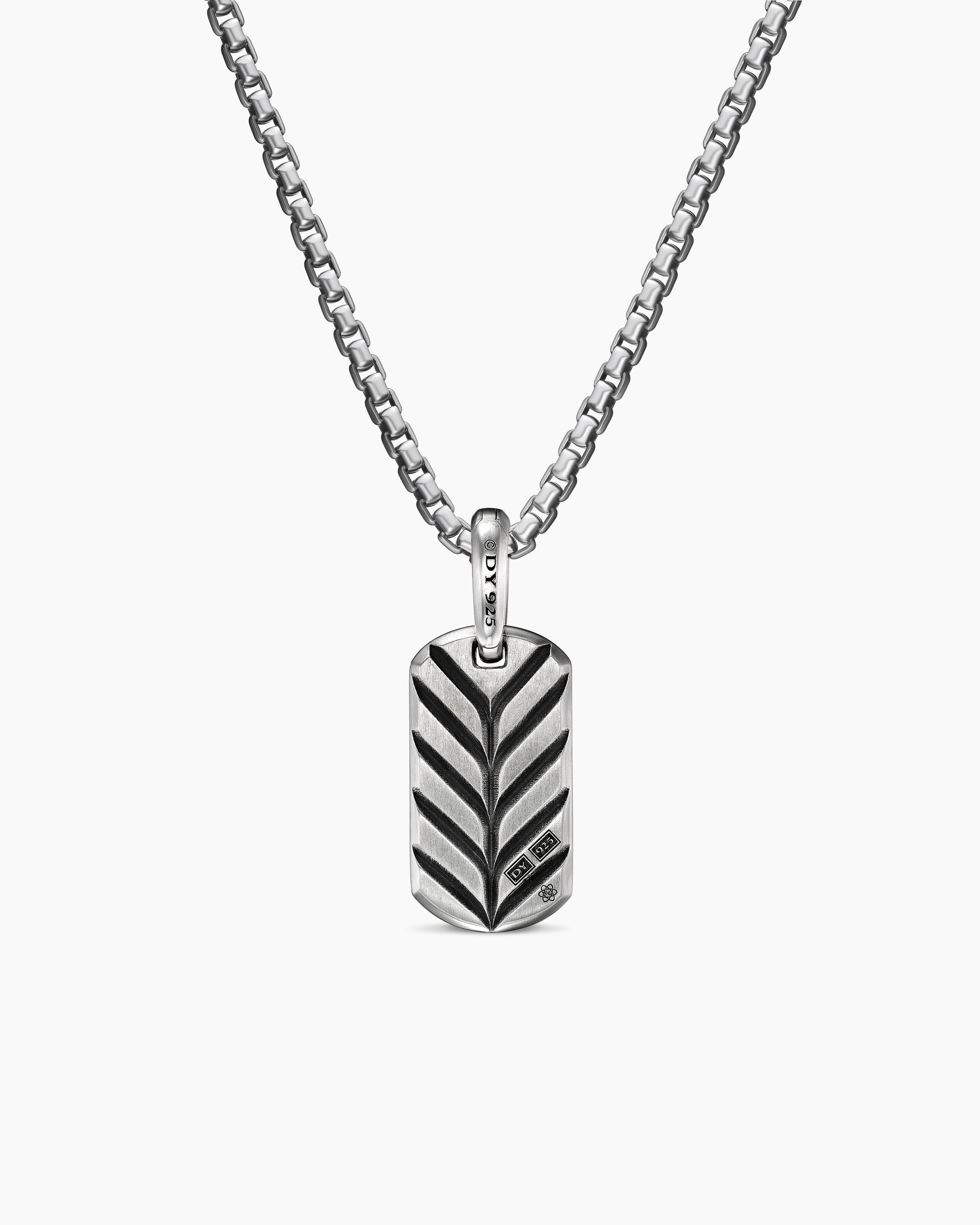 Chevron Tag in Sterling Silver with Meteorite, 21mm - Image 4