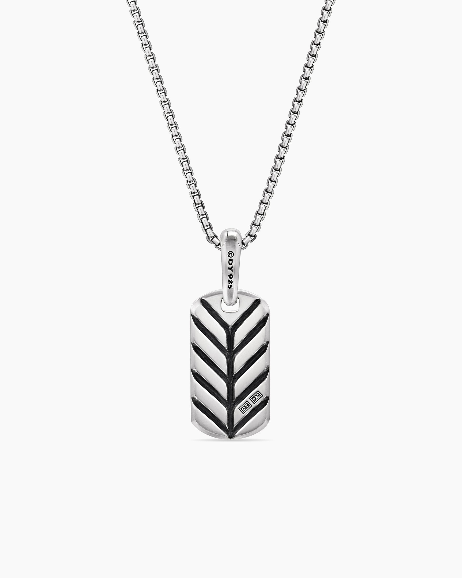 Chevron Tag in Sterling Silver with Malachite, 21mm - Image 4
