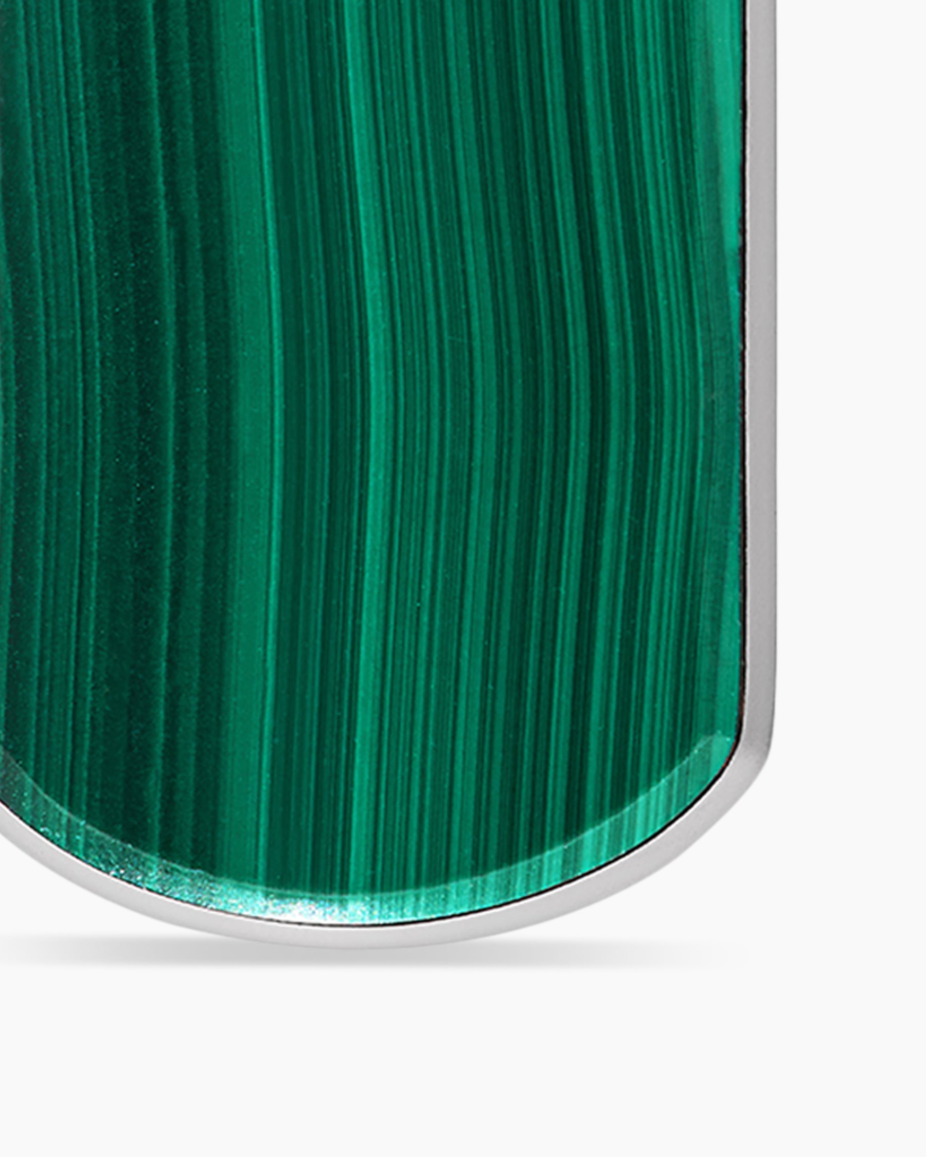 Chevron Tag in Sterling Silver with Malachite, 21mm - Image 5