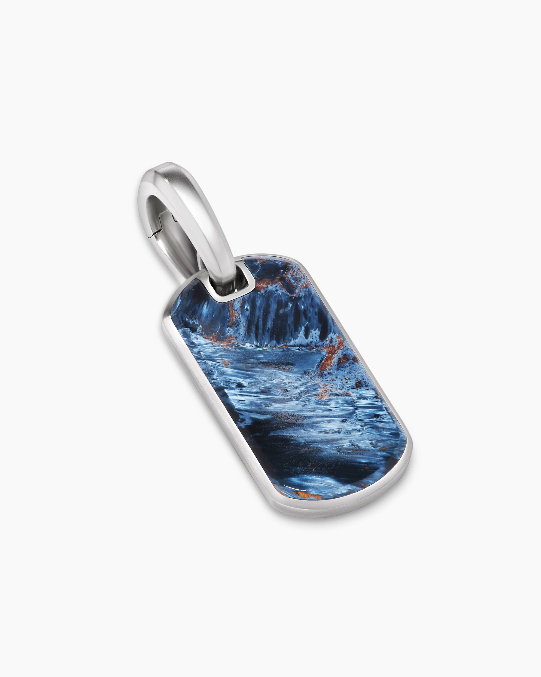 Chevron Tag in Sterling Silver with Pietersite, 21mm - Image 3