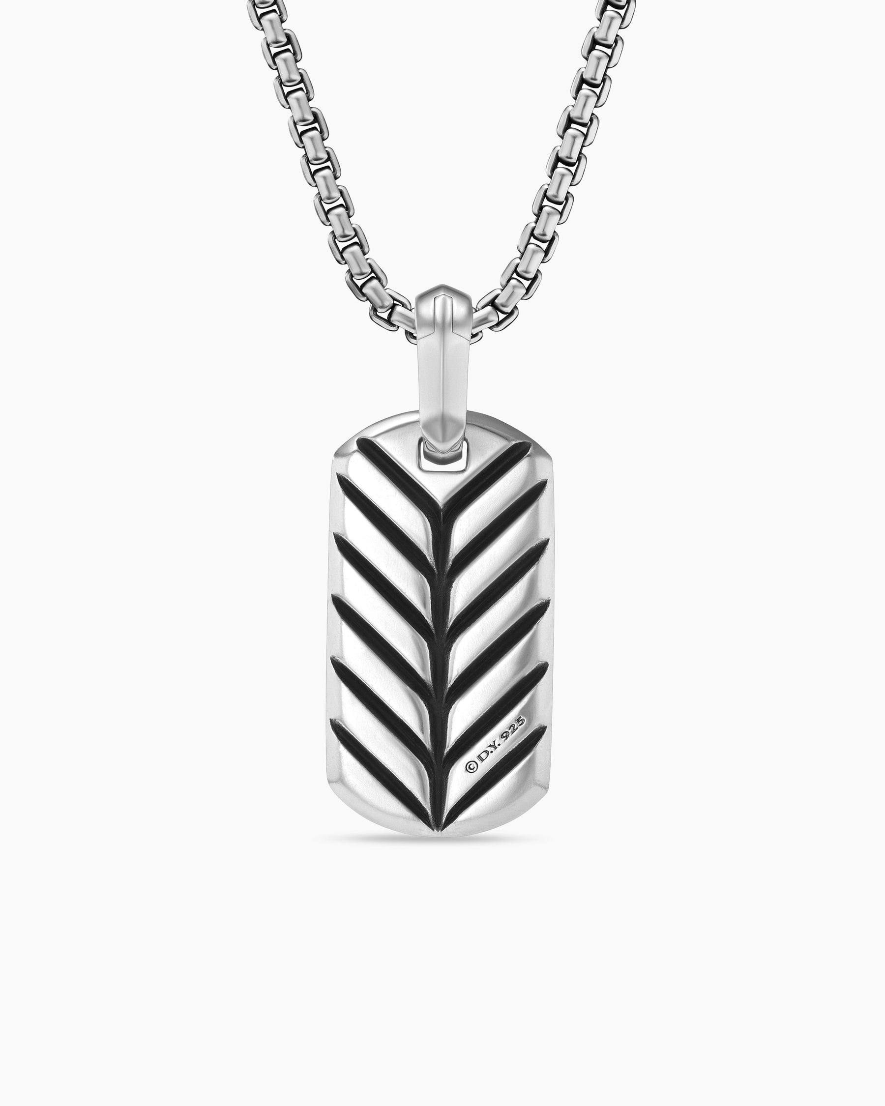Chevron Tag in Sterling Silver with Pietersite, 21mm - Image 4
