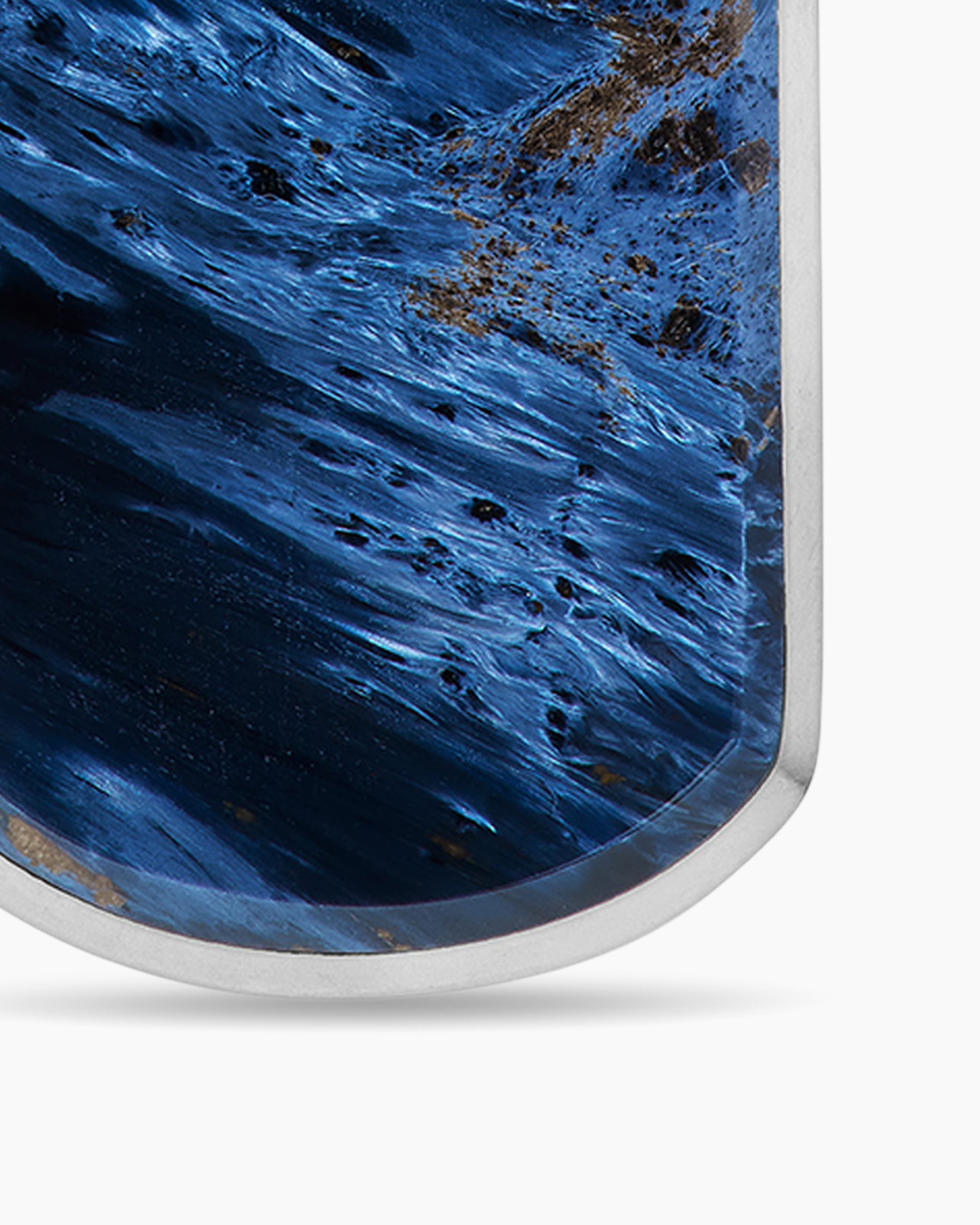 Chevron Tag in Sterling Silver with Pietersite, 21mm - Image 5