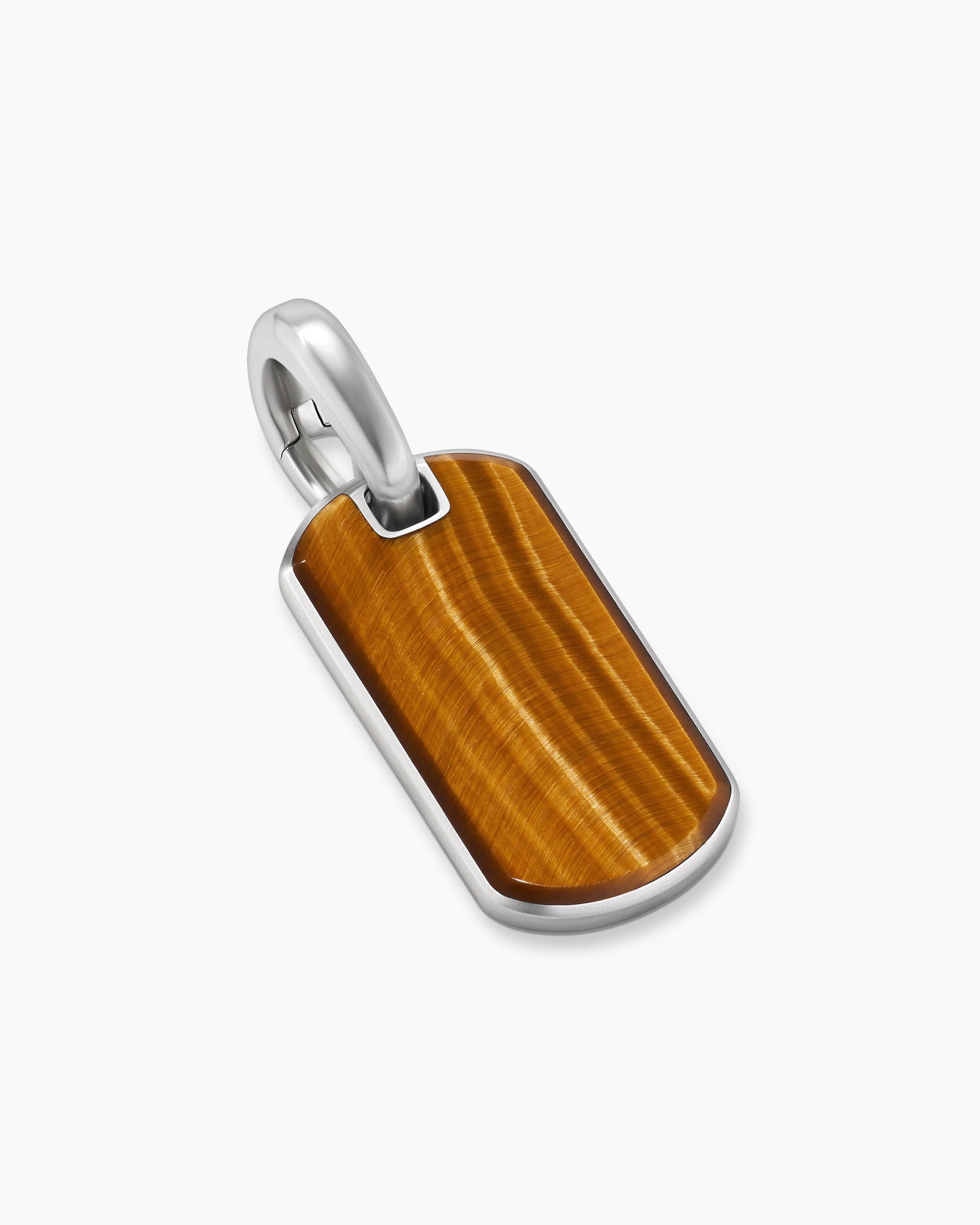 Chevron Tag in Sterling Silver with Tiger's Eye, 21mm - Image 3