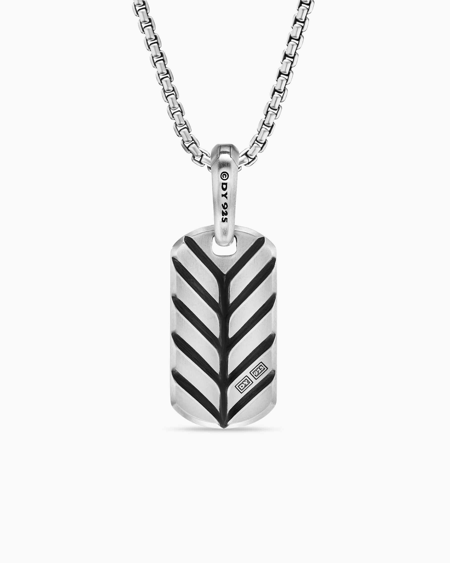 Chevron Tag in Sterling Silver with Tiger's Eye, 21mm - Image 4
