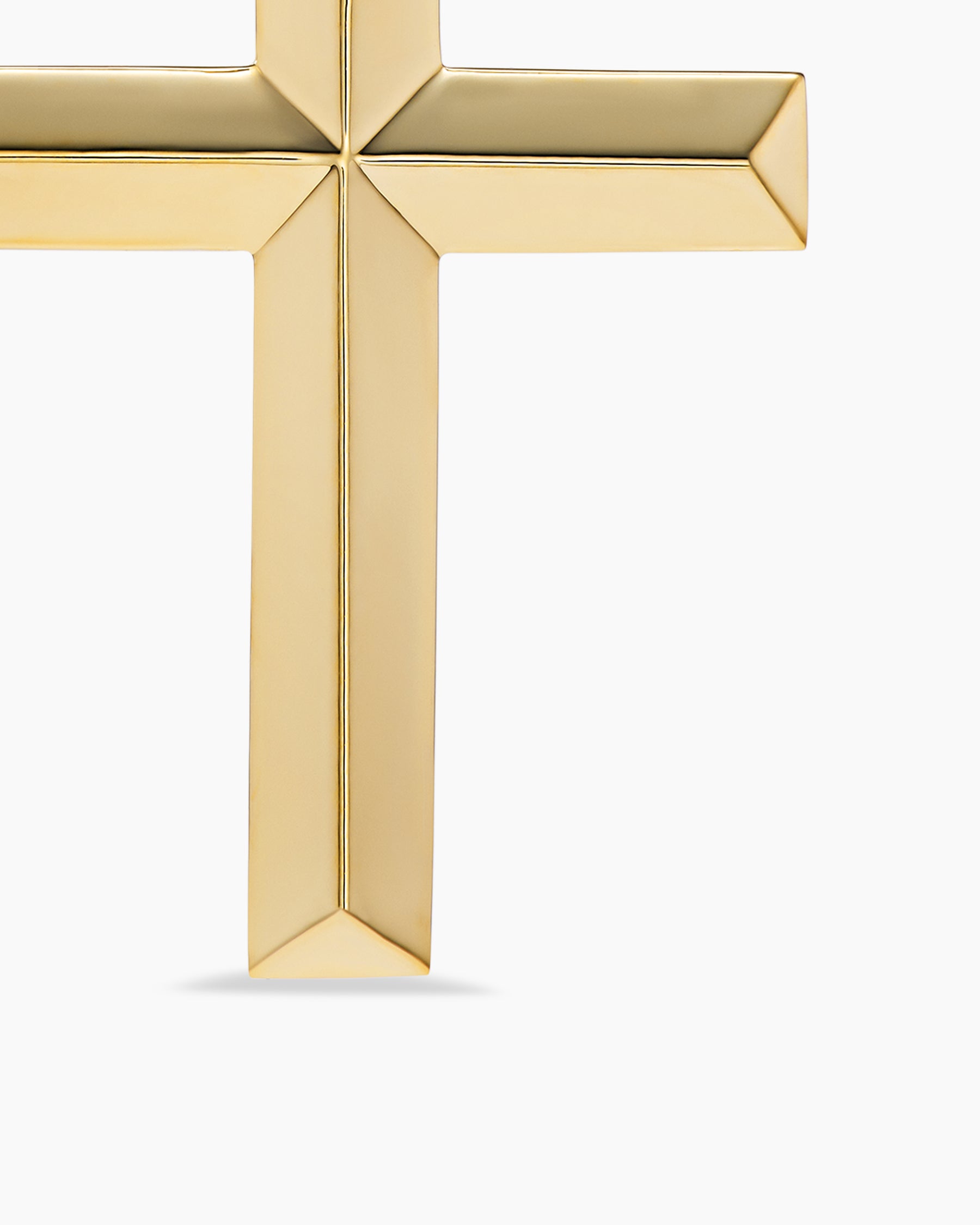Cross Pendant in 18K Yellow Gold with Diamonds, 24mm - Image 6