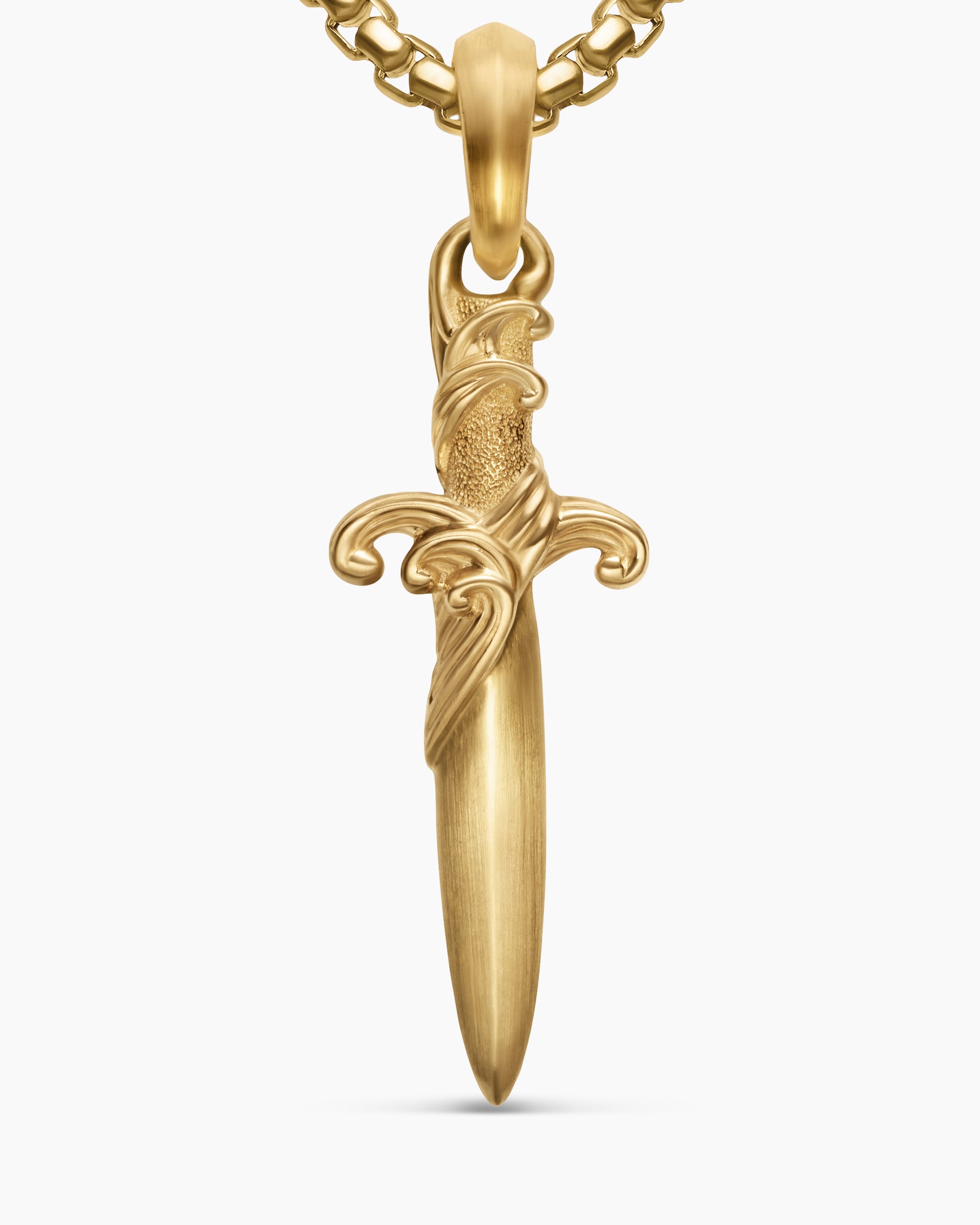 Waves Dagger Amulet in 18K Yellow Gold, 31mm - Image 5