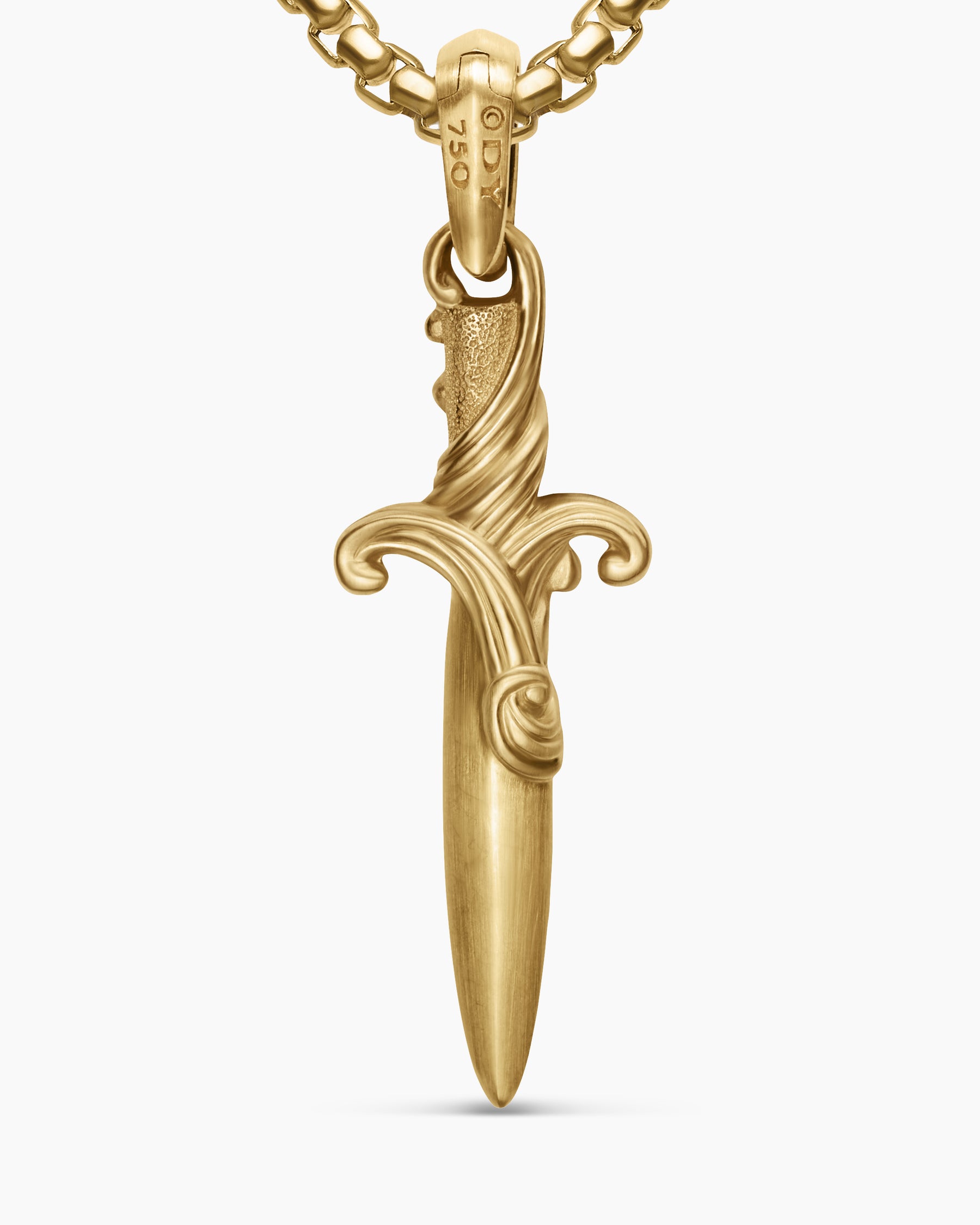 Waves Dagger Amulet in 18K Yellow Gold, 31mm - Image 6
